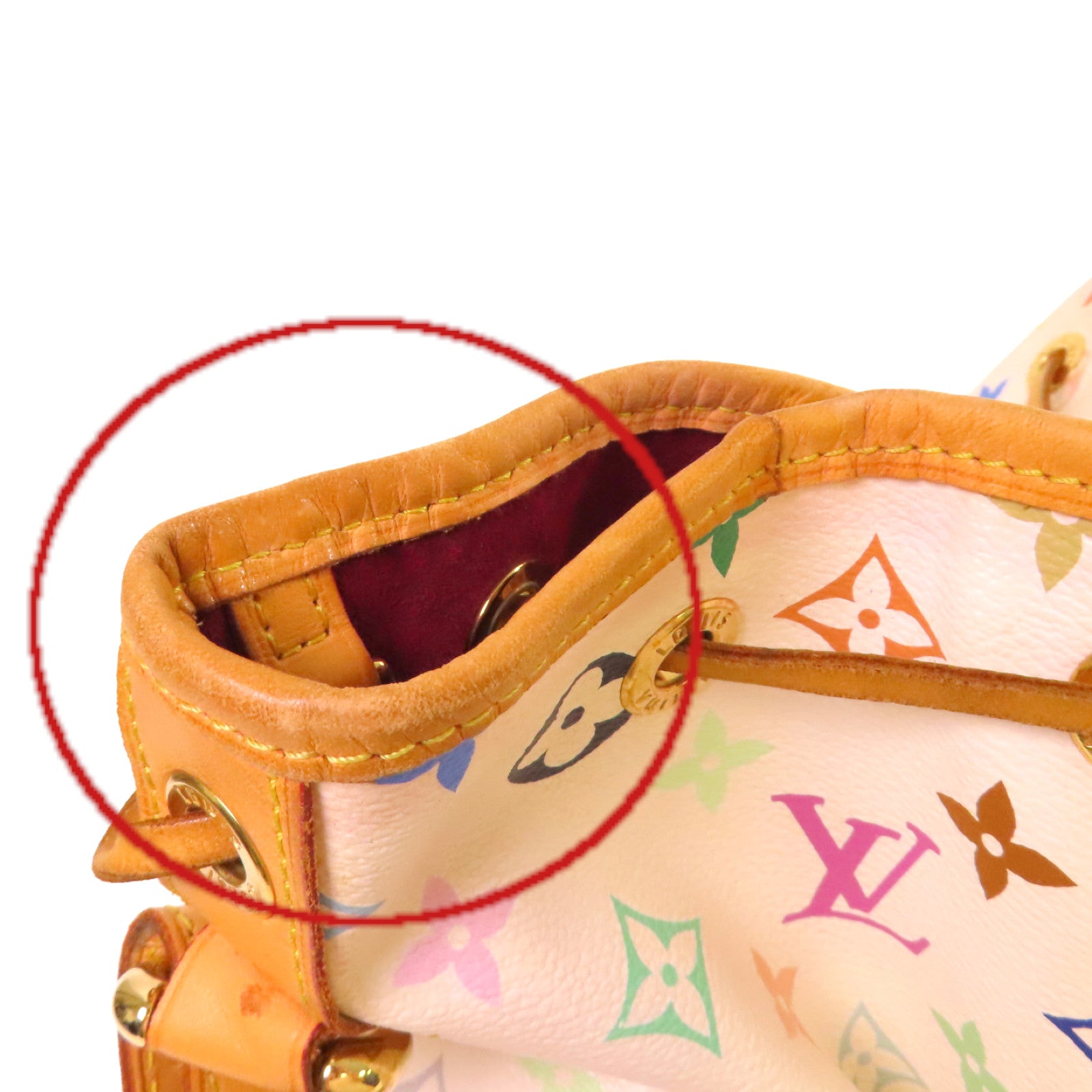 LOUIS VUITTON Monogram Multicolor Petit Noe Shoulder Bag金扣肩背袋白色/彩色