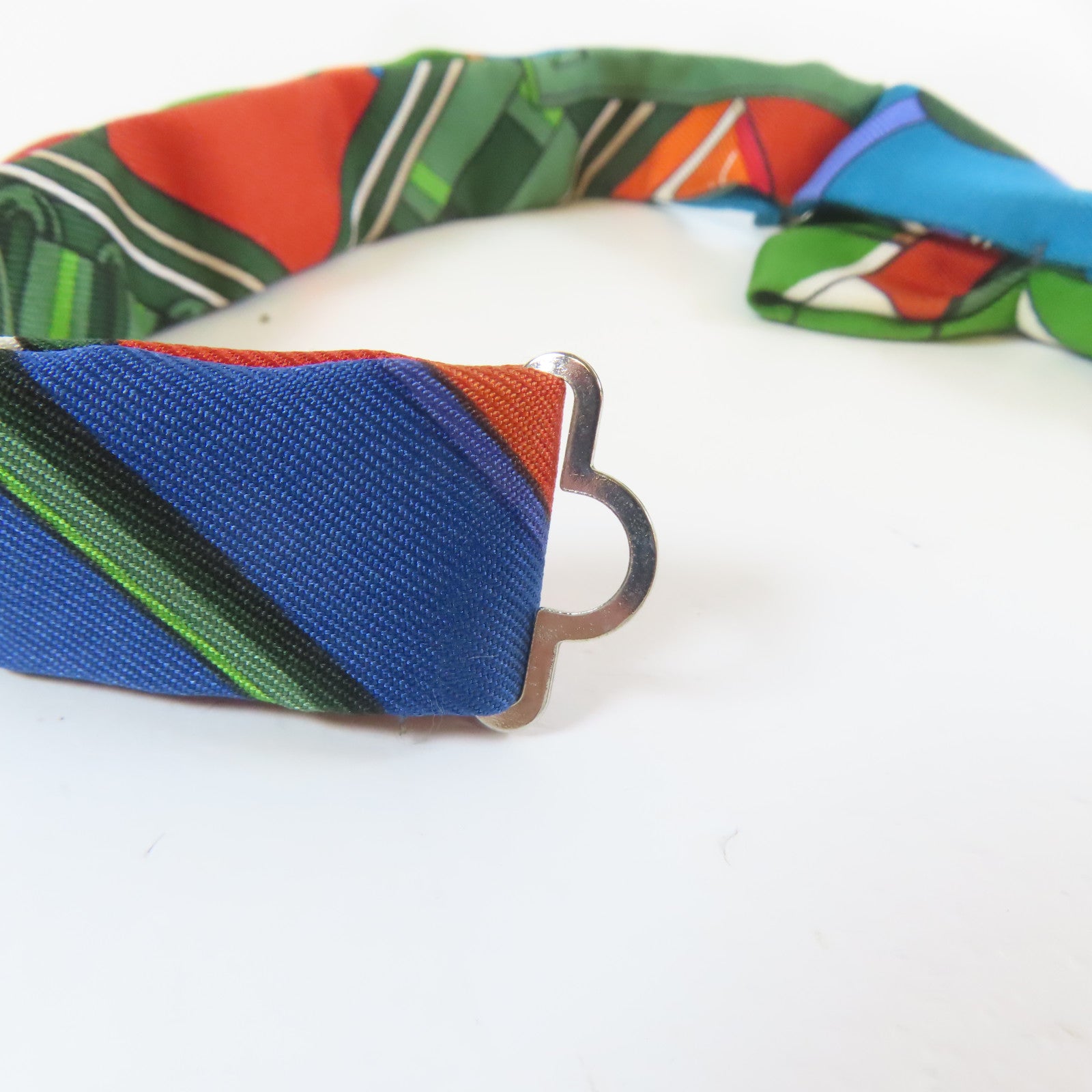 HERMES 【激減優惠】絲質Bow Tie銀扣領結啡色/綠色/藍色