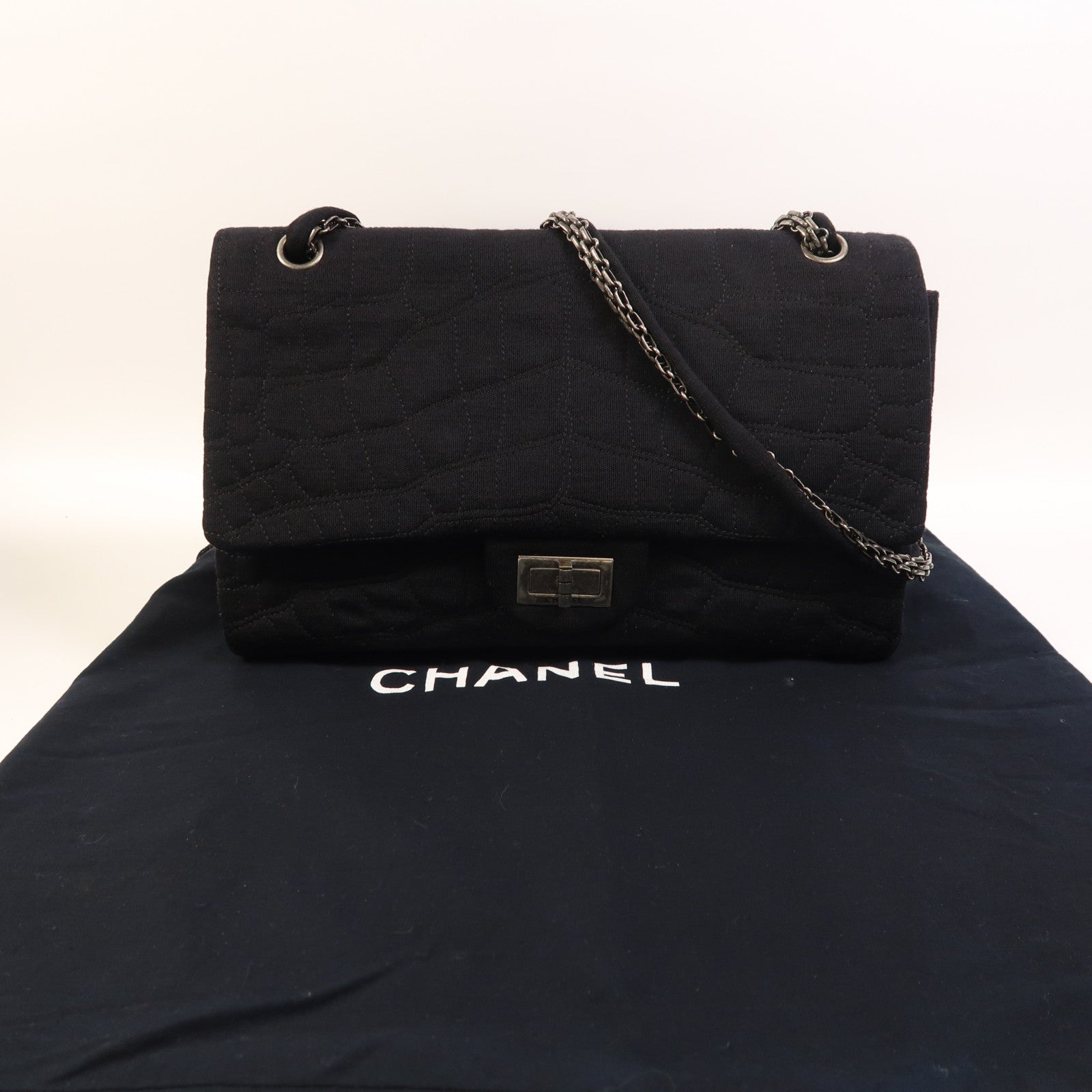 CHANEL 帆布Shoulder Bag鏈帶肩背袋