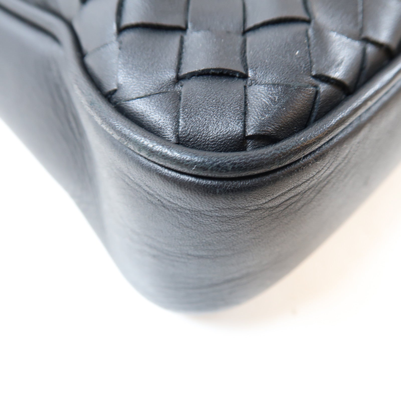 BOTTEGA VENETA 織紋牛皮皮革Shoulder Bag手挽肩背兩用袋黑色