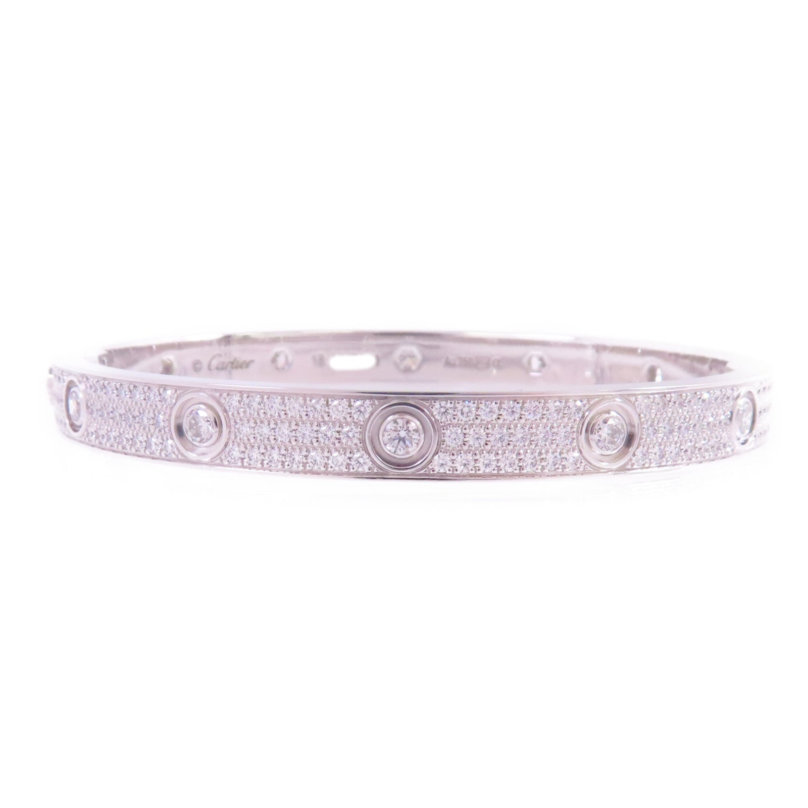 CARTIER 18K白金/鑽石Love Bracelet Full Diamond手鐲Cartier#18