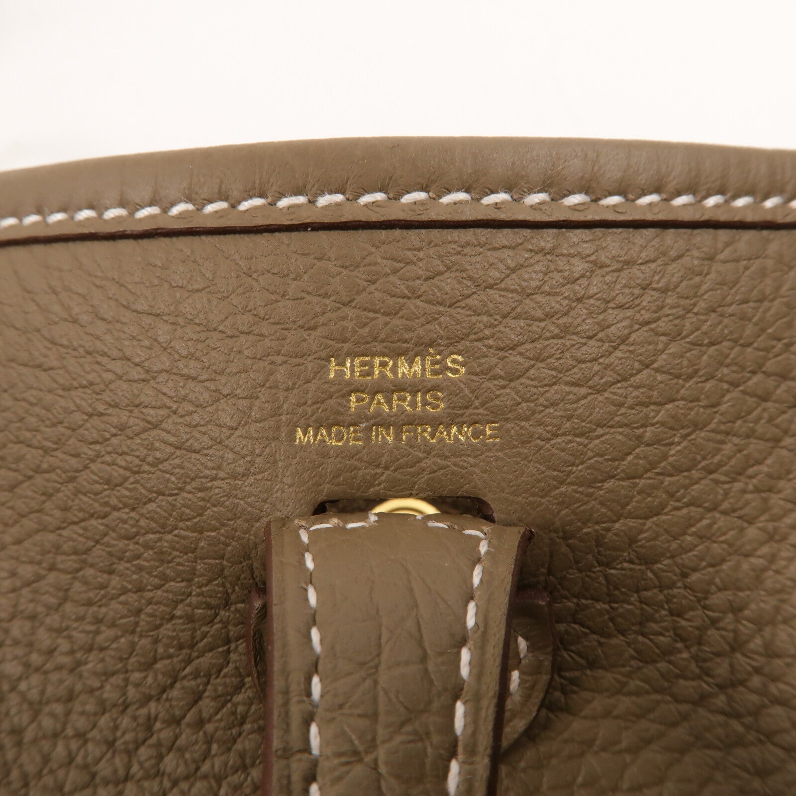 HERMES Clemence皮革Evelyne TPM肩背袋Etoupe