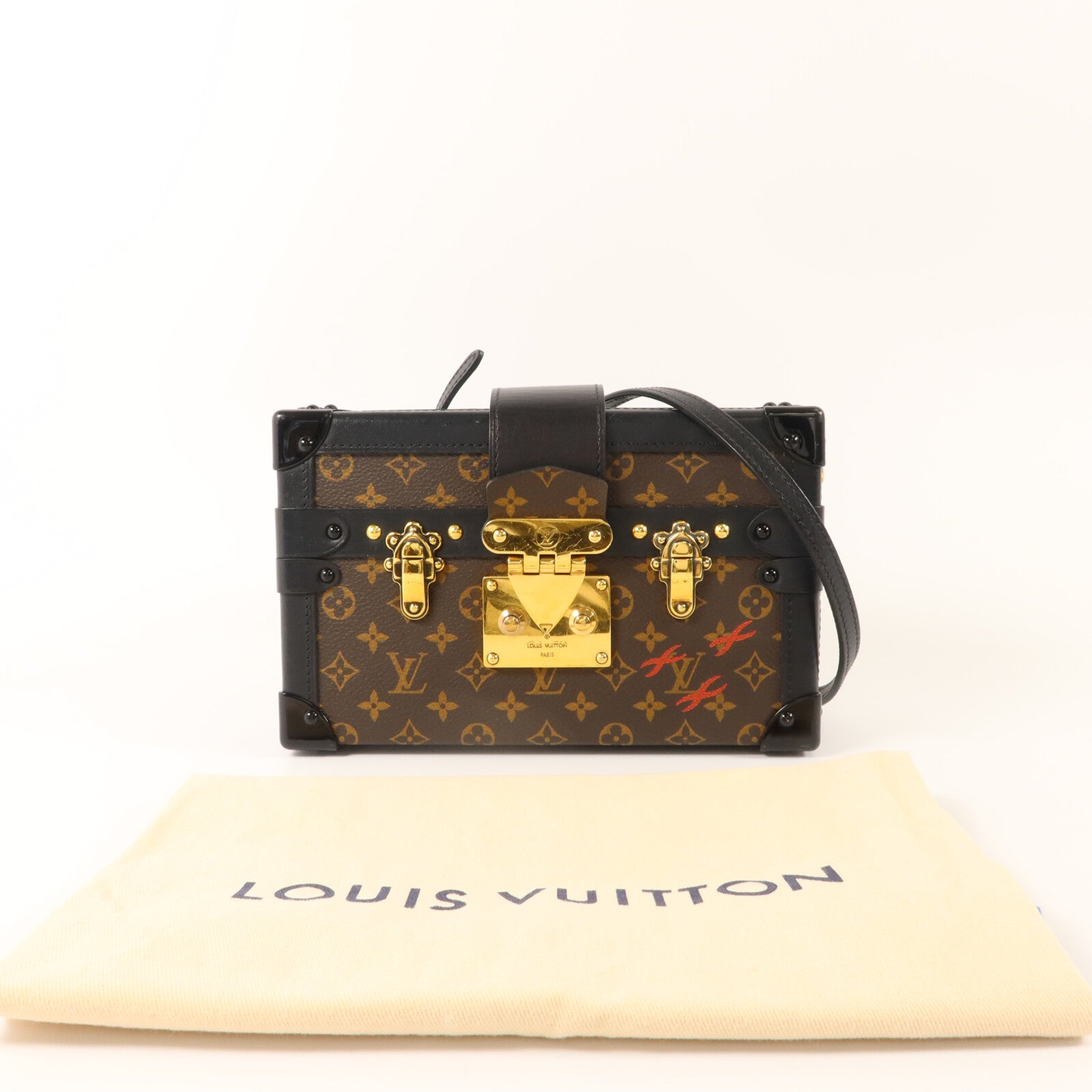 LOUIS VUITTON Monogram Petite Malle金扣肩背袋