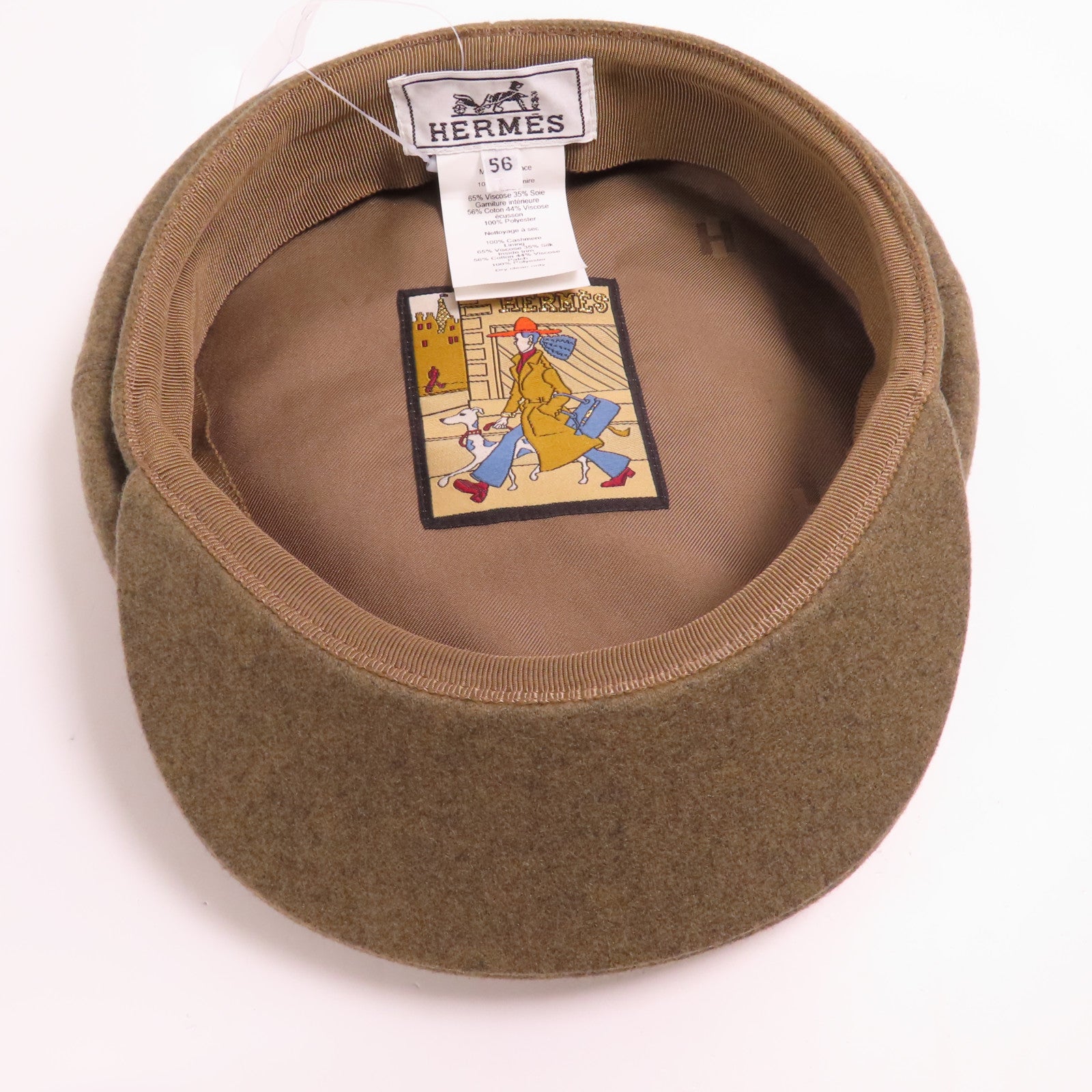 HERMES Cashmere Vauban Cap帽子#56