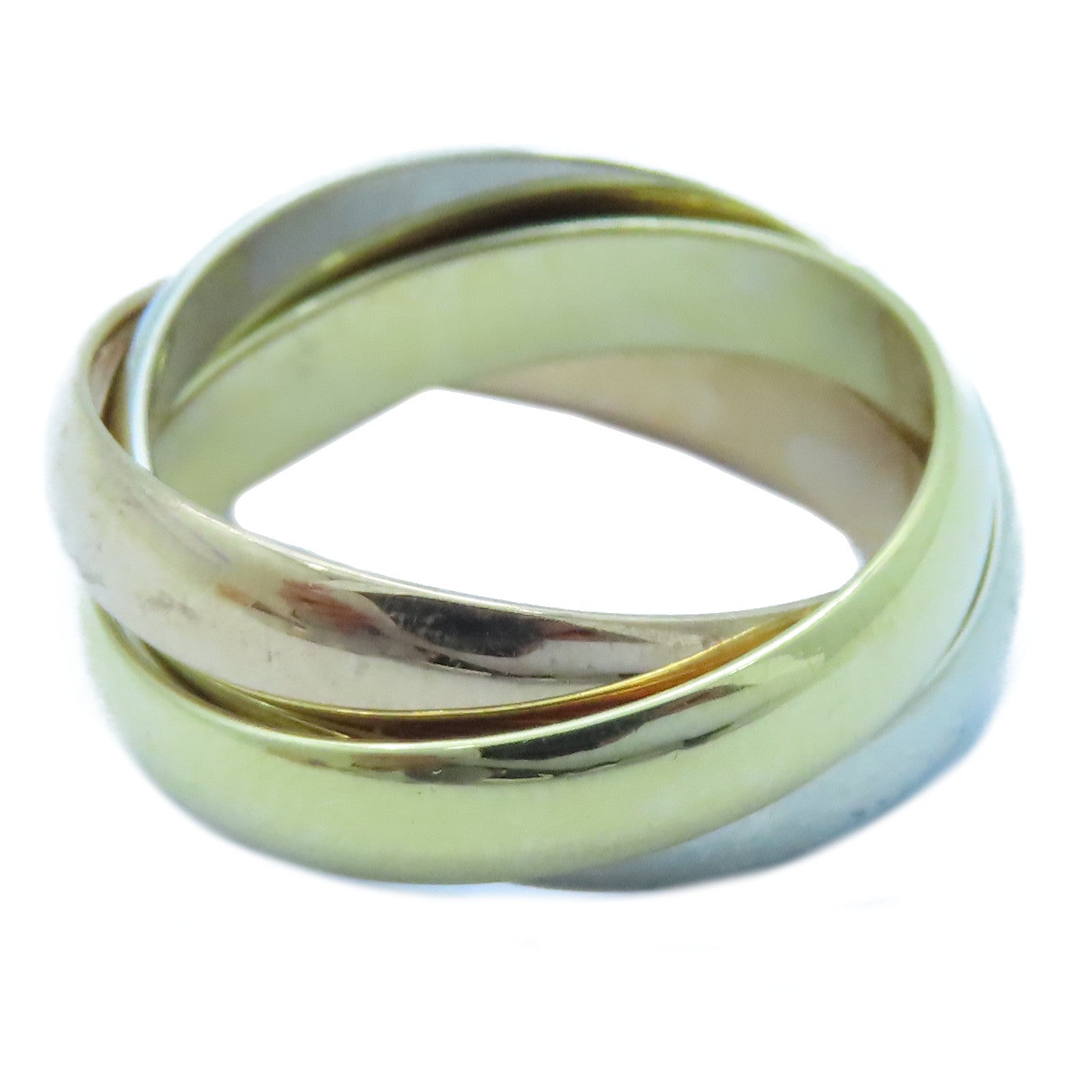 CARTIER 18K黃金/白金/玫瑰金Trinity戒指Cartier#50/US#5.25