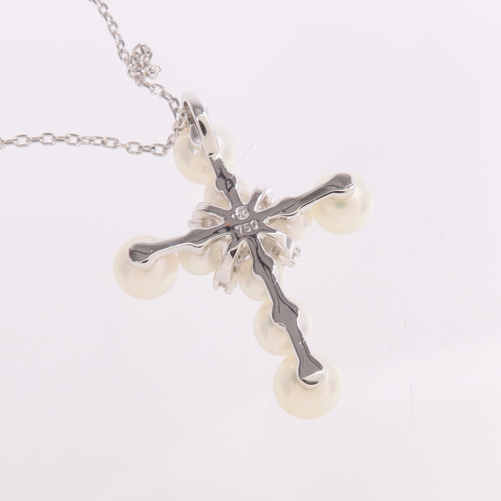 MIKIMOTO 18K白金Pearl Diamond Necklace珍珠/鑽石項鍊