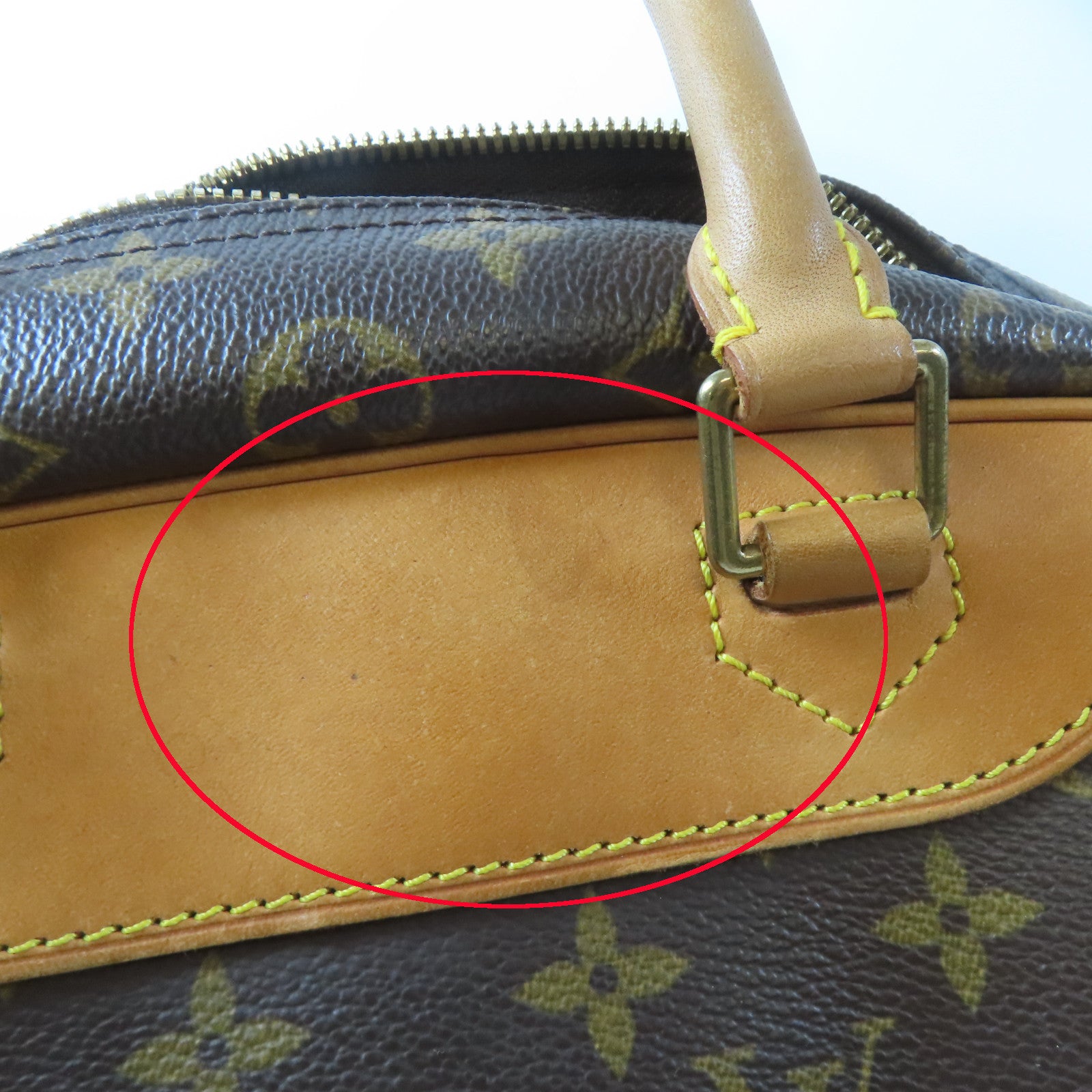 LOUIS VUITTON 【激減優惠】Monogram Deauville GM金扣手挽袋啡色