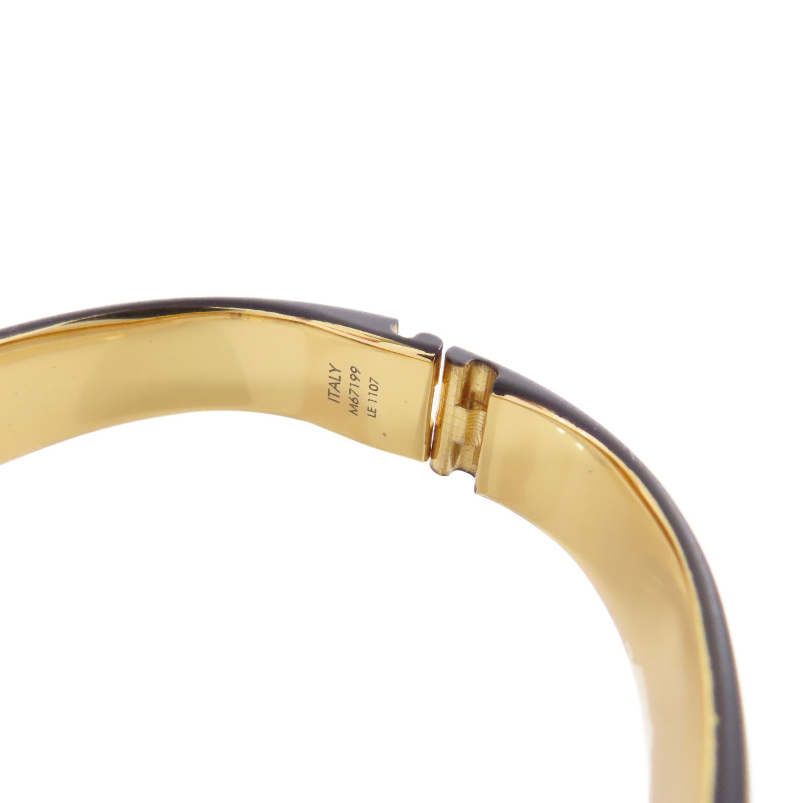 LOUIS VUITTON 金屬/Monogram Authentic LV Bangle手鐲黑色#S