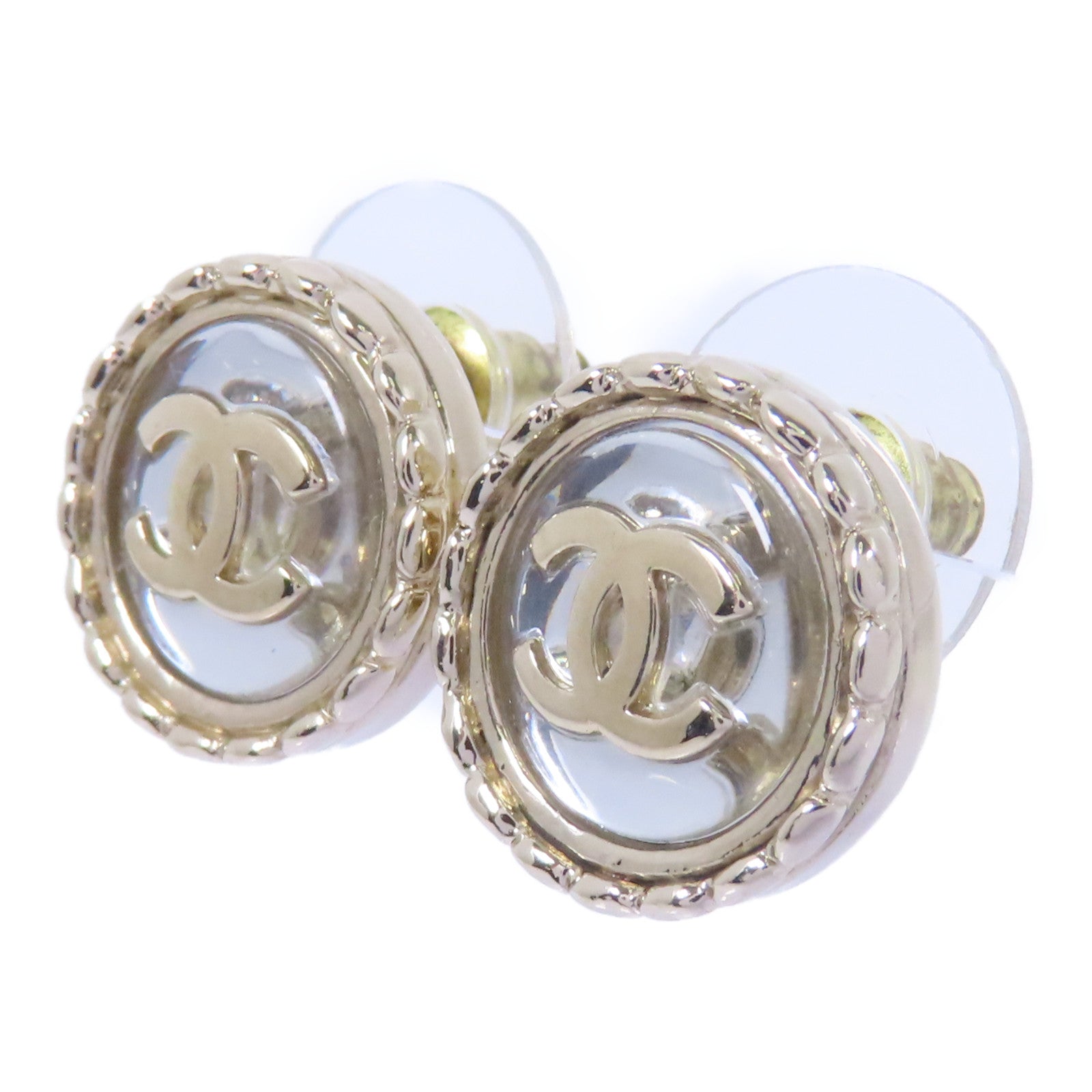 CHANEL PVC/金屬Earrings耳環金色/透明