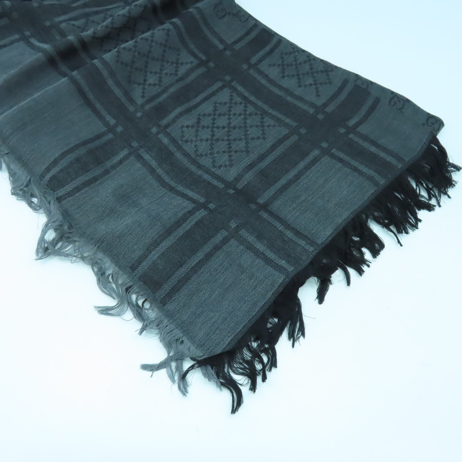 GUCCI 【激減優惠】絲質/羊毛Scarf 140x140絲巾灰色