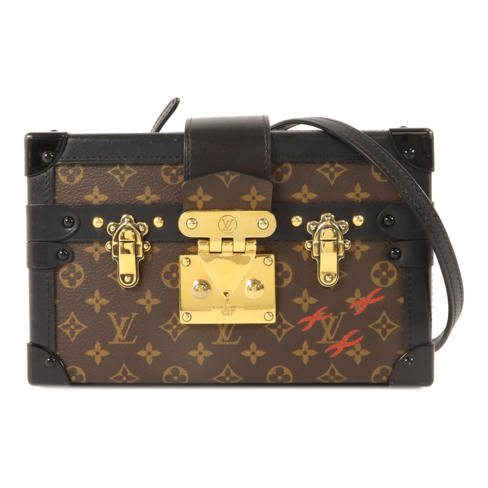 LOUIS VUITTON Monogram Petite Malle金扣肩背袋