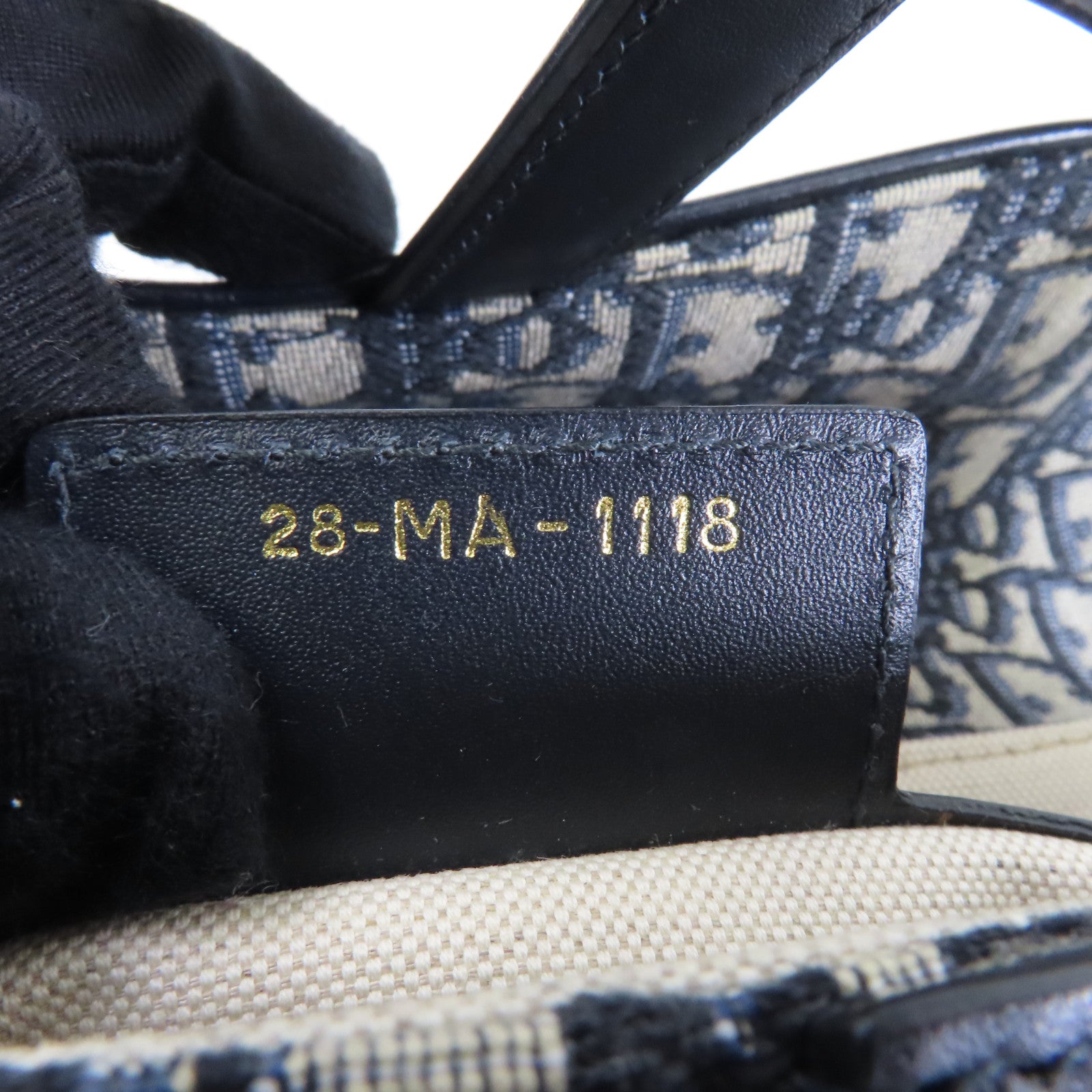 Dior 帆布Saddle金扣肩背袋深藍色
