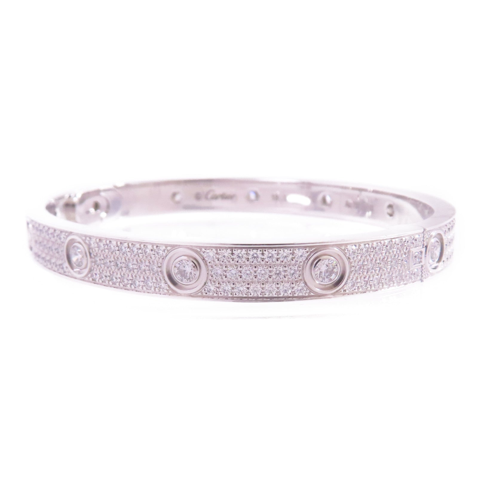 CARTIER 18K白金/鑽石Love Bracelet Full Diamond手鐲Cartier#18