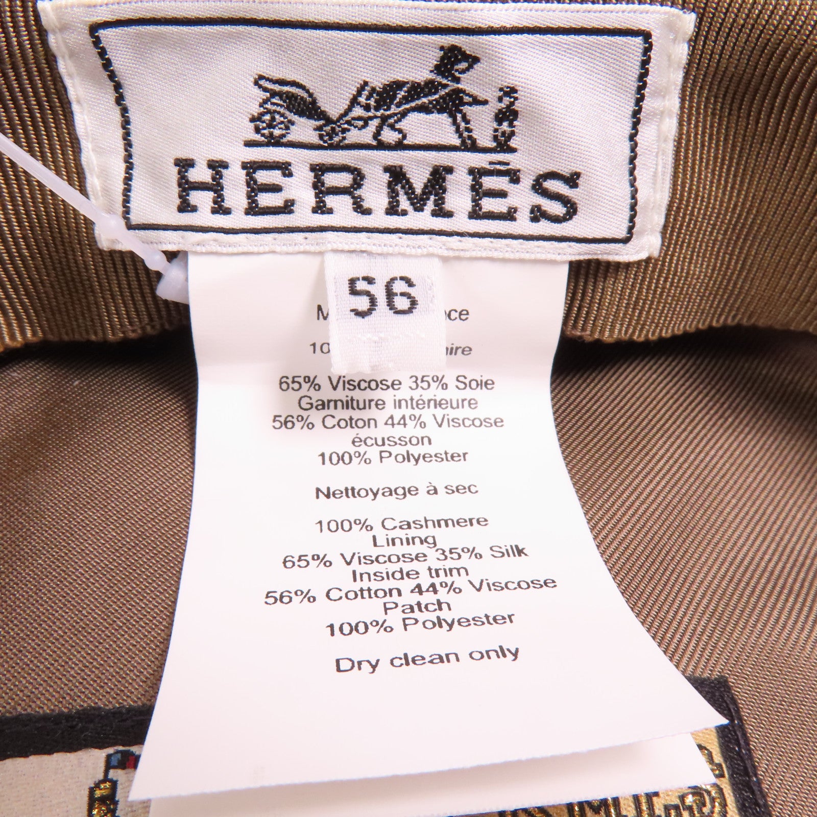 HERMES Cashmere Vauban Cap帽子#56