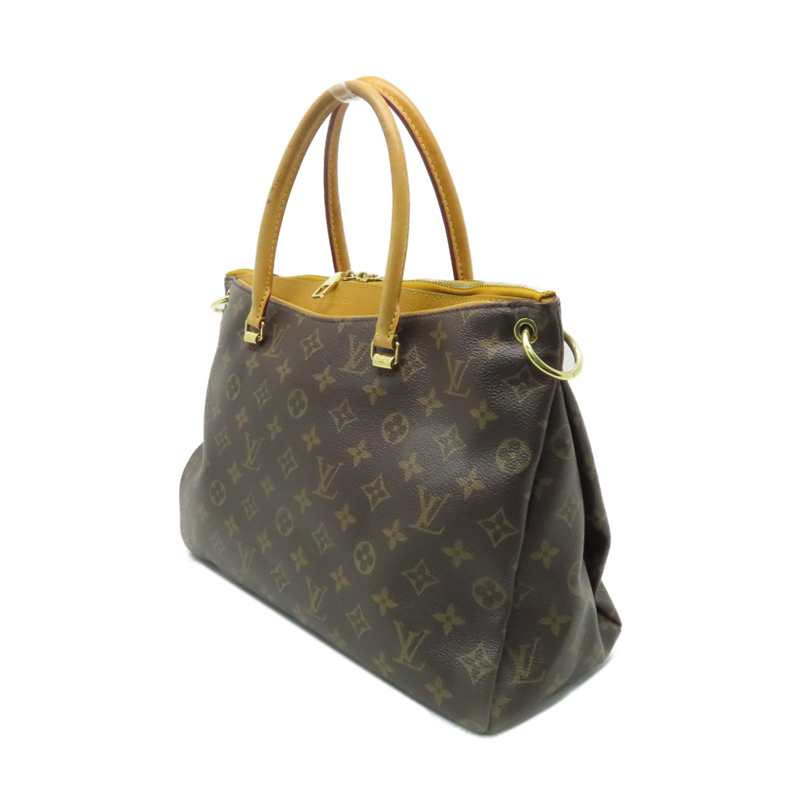 LOUIS VUITTON **【清倉大減價】Monogram皮革Pallas金扣肩背袋黃色/啡色