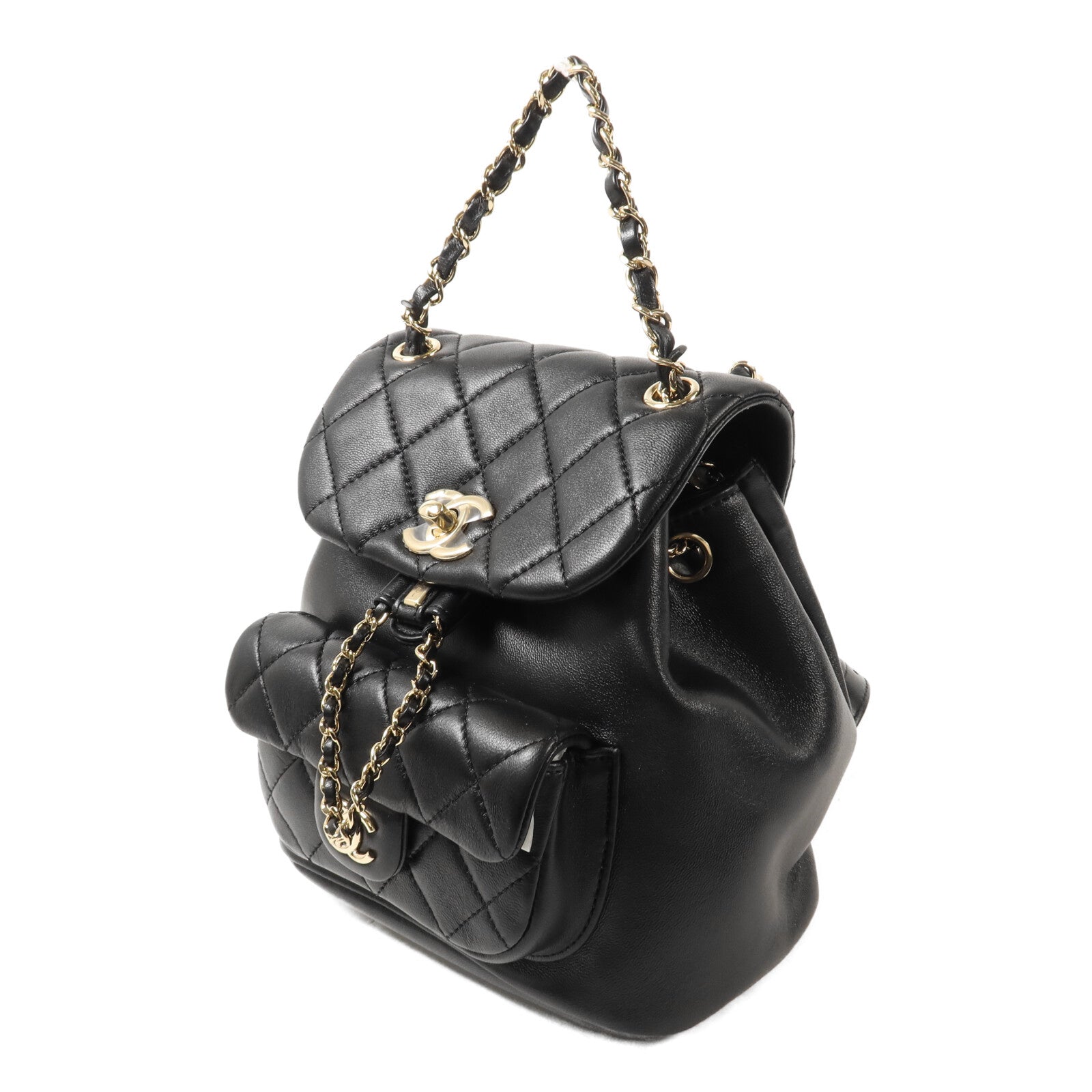 CHANEL 羊皮皮革Duma Backpack鏈帶背包