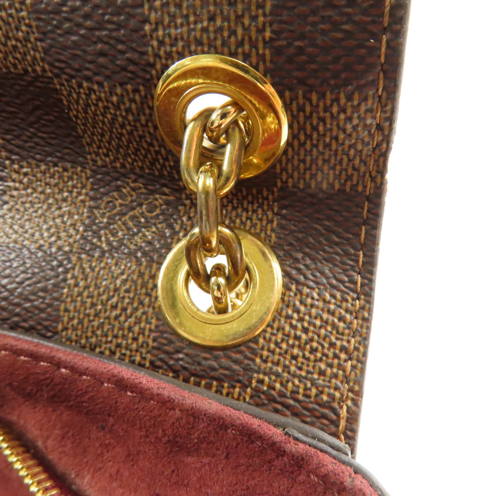 LOUIS VUITTON Damier Vavin PM金扣鏈帶肩背袋