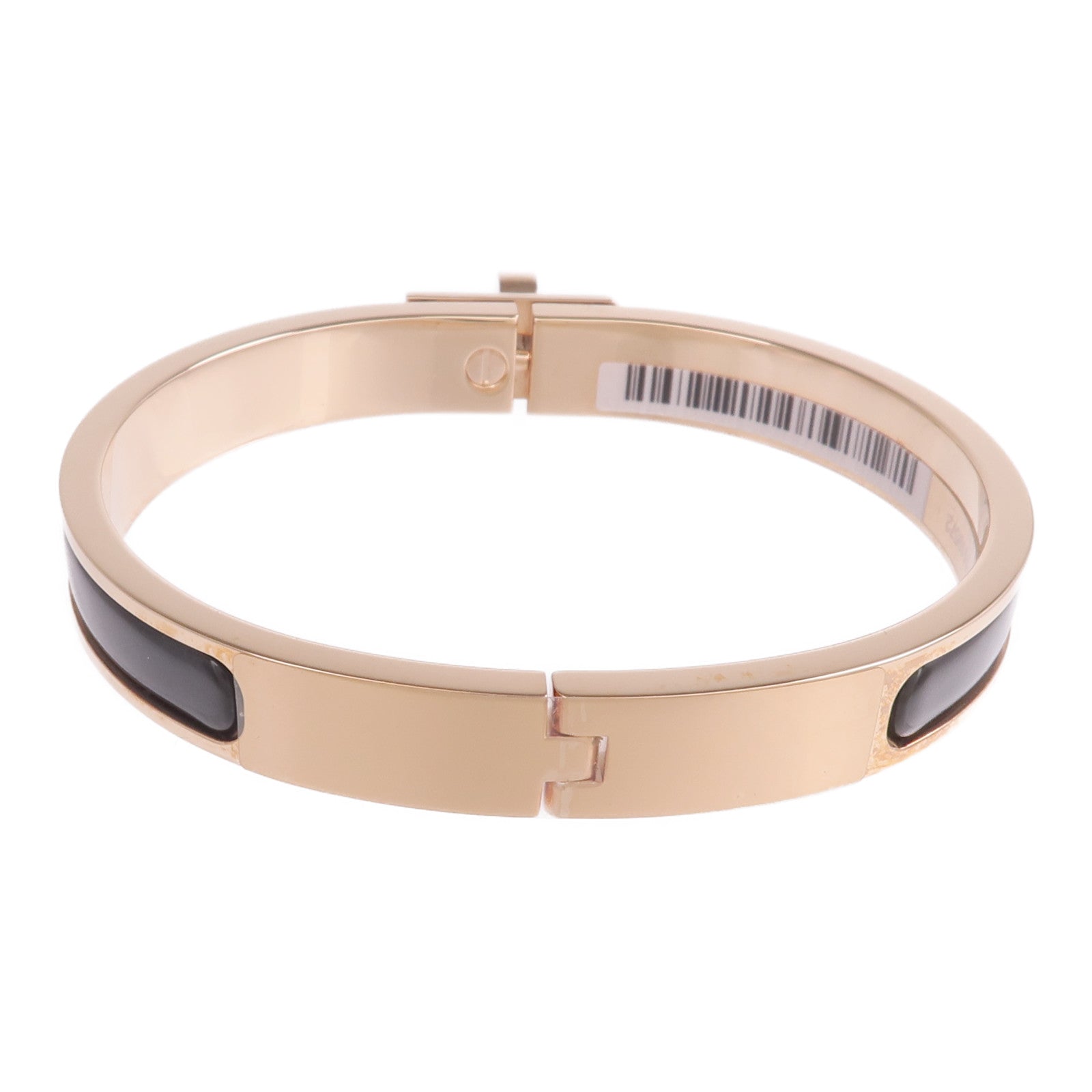HERMES 金屬/琺瑯Mini Clic Kelly Bracelet手鐲Noir