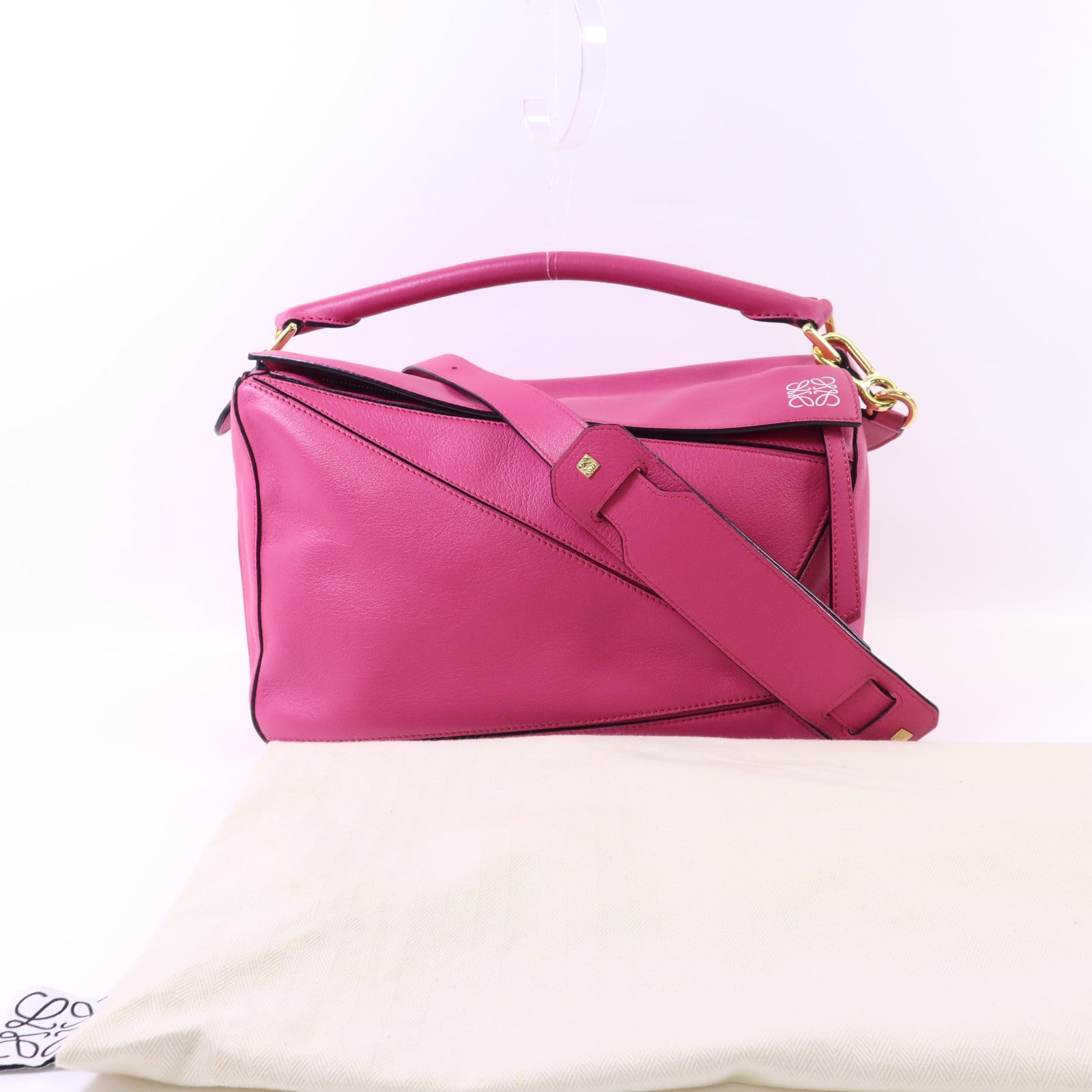 LOEWE 牛皮皮革Puzzle金扣手挽肩背兩用袋