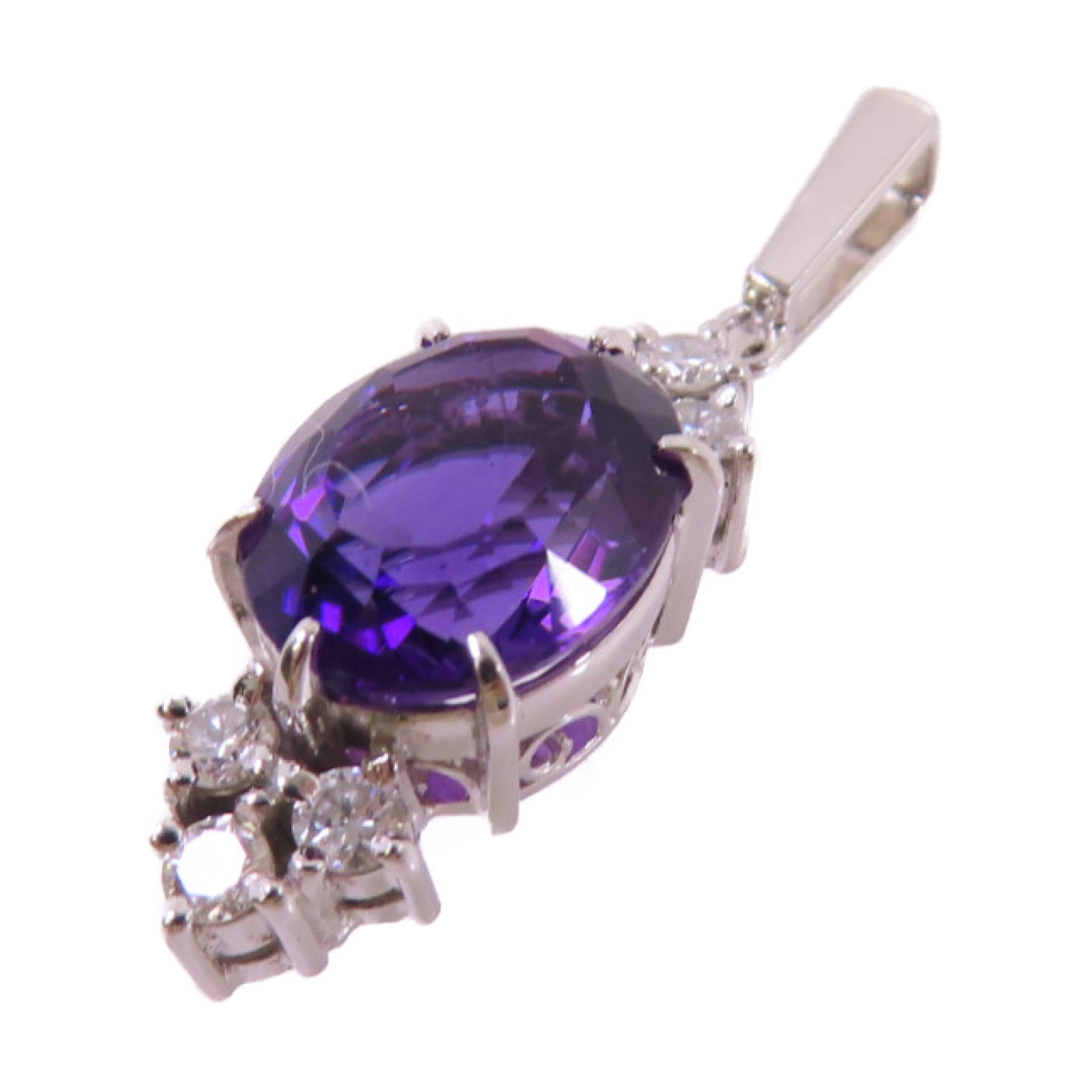 MIKIMOTO 【激減優惠】18K白金/1.78ct紫水晶/0.23ct鑽石Amethyst Diamond Pendant Top吊墜頭扣
