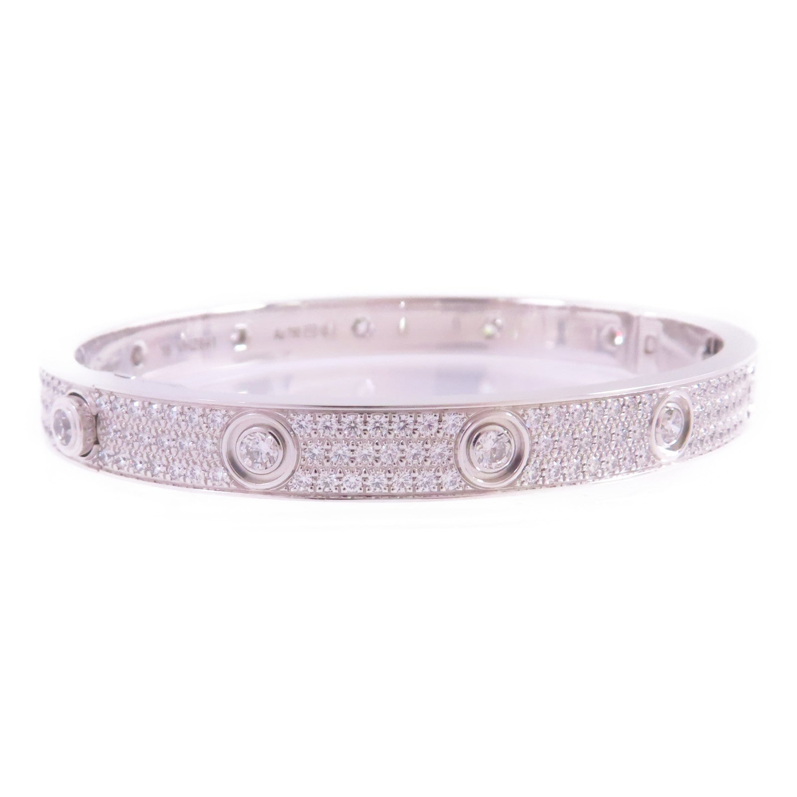 CARTIER 18K白金/鑽石Love Bracelet Full Diamond手鐲Cartier#18
