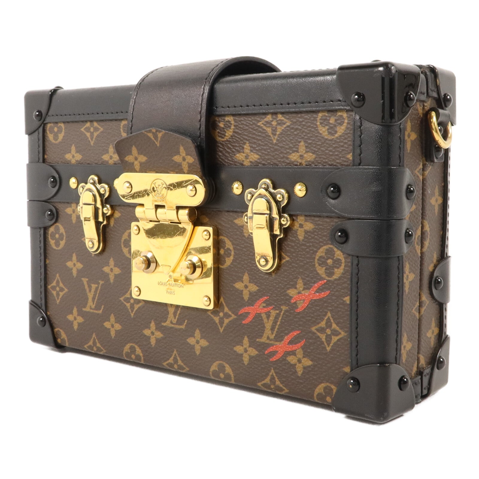 LOUIS VUITTON Monogram Petite Malle金扣肩背袋