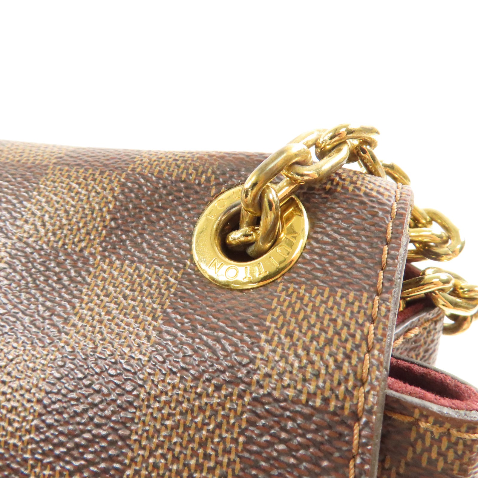 LOUIS VUITTON Damier Vavin PM金扣鏈帶肩背袋