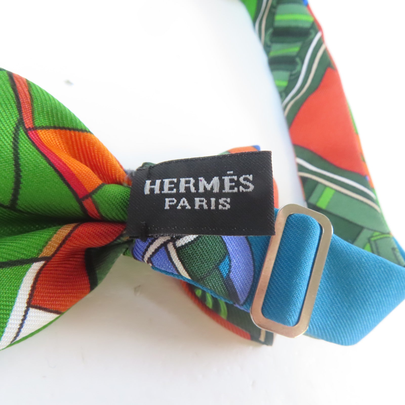HERMES 【激減優惠】絲質Bow Tie銀扣領結啡色/綠色/藍色