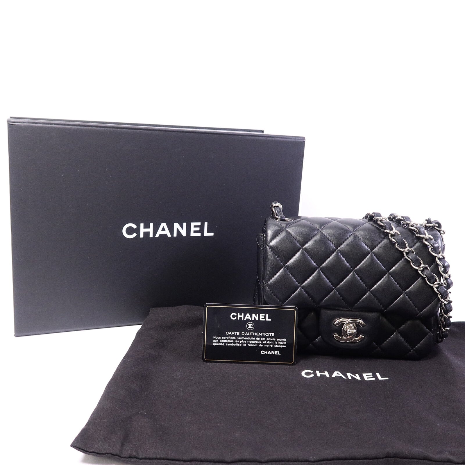CHANEL 羊皮皮革Mini Classic 17鏈帶肩背袋