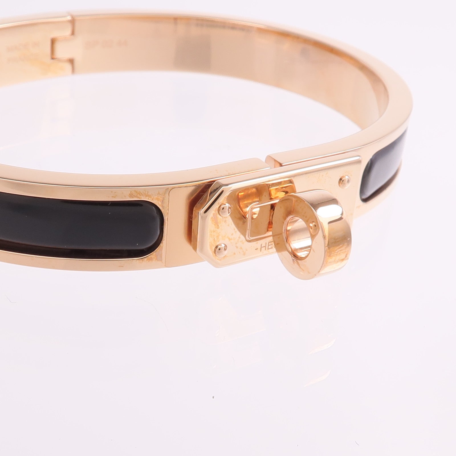 HERMES 金屬/琺瑯Mini Clic Kelly Bracelet手鐲Noir