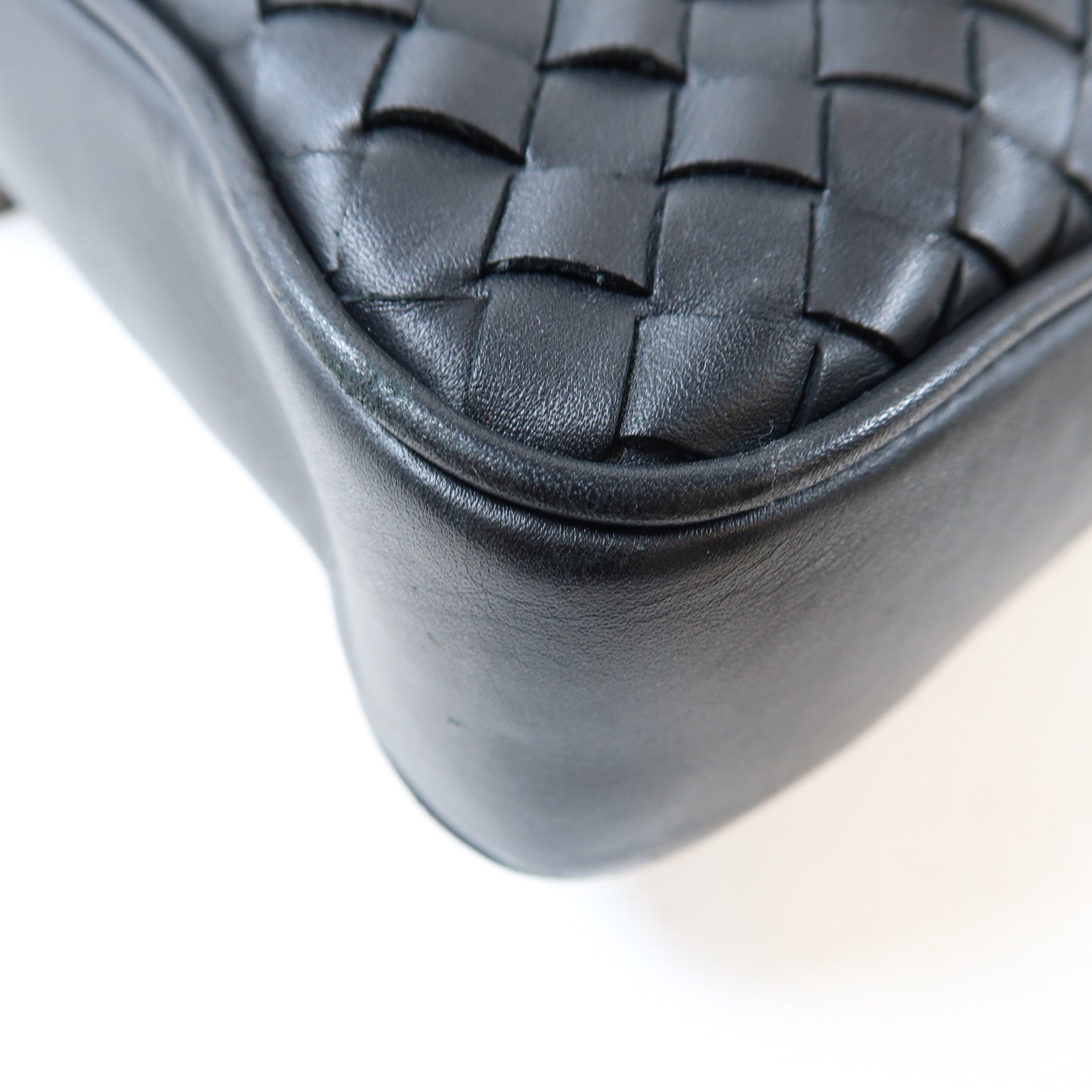 BOTTEGA VENETA 織紋牛皮皮革Shoulder Bag手挽肩背兩用袋黑色