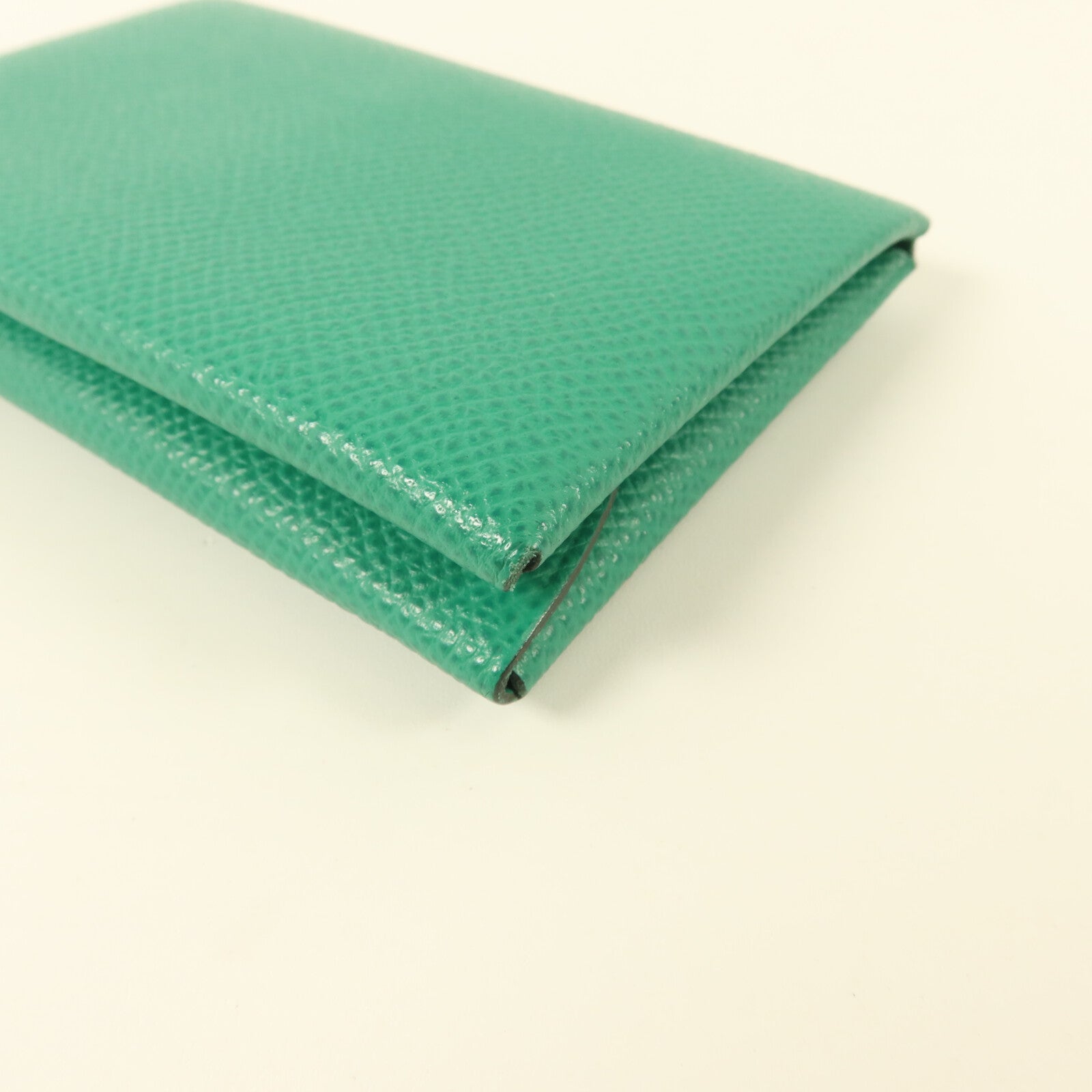HERMES Epsom皮革Calvi Duo Compact Card Holder卡片套Vert Vertigo