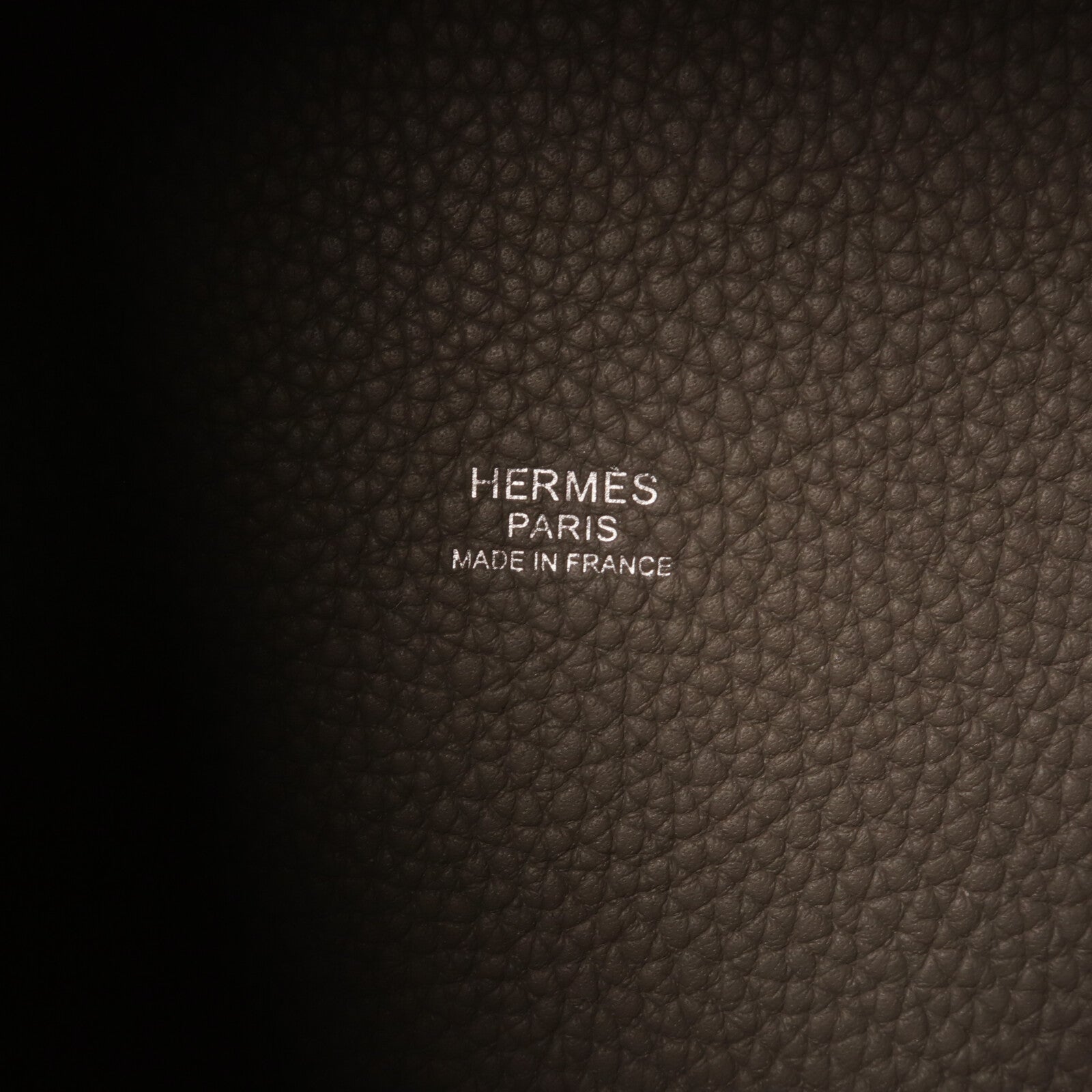 HERMES Clemence皮革Picotin PM銀扣手挽袋Etain