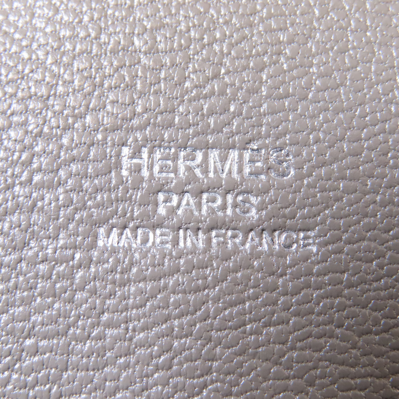 HERMES Clemence皮革Jypsiere 28銀扣肩背袋Etain錫灰色