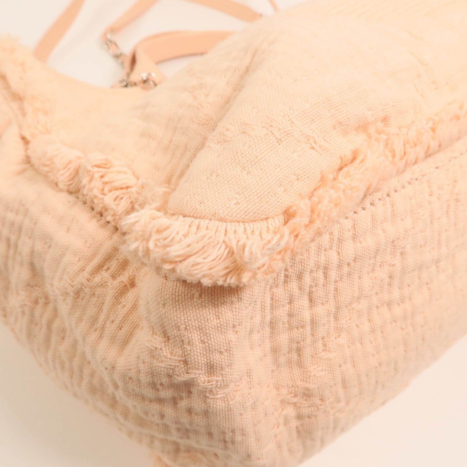 CHANEL 帆布Deauville Tote Bag銀扣手挽肩背兩用袋