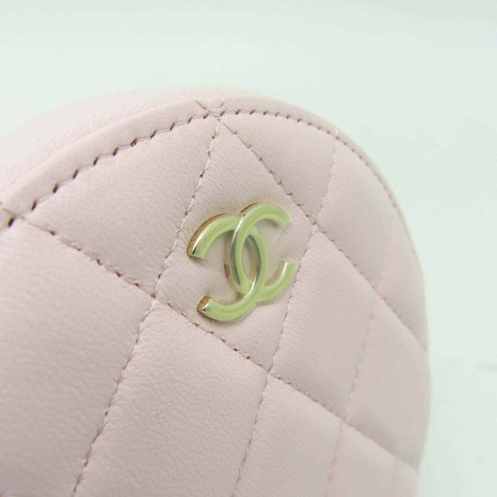 CHANEL 菱格羊皮皮革Chain Shoulder Bag金扣鏈帶肩背袋粉紅色
