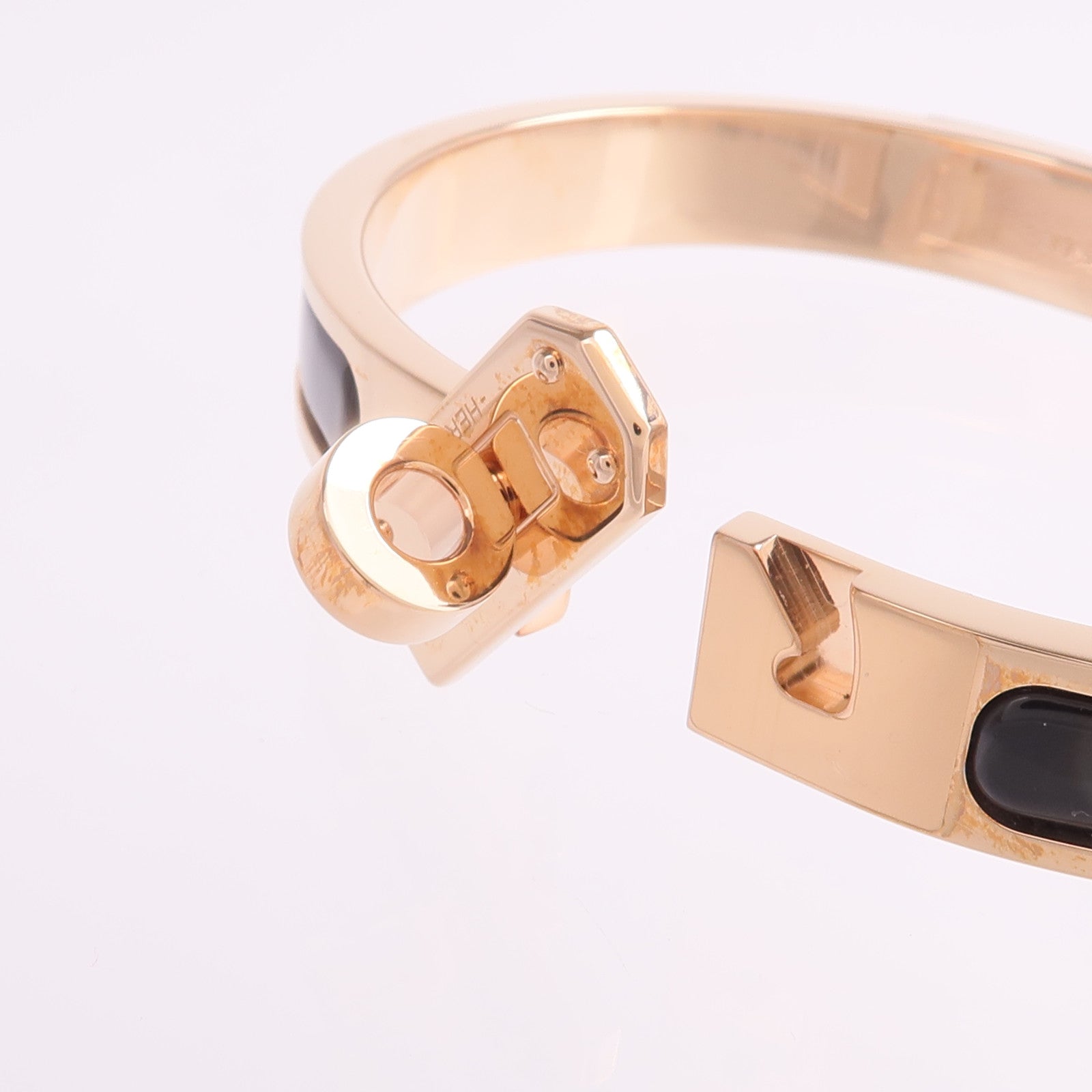 HERMES 金屬/琺瑯Mini Clic Kelly Bracelet手鐲Noir