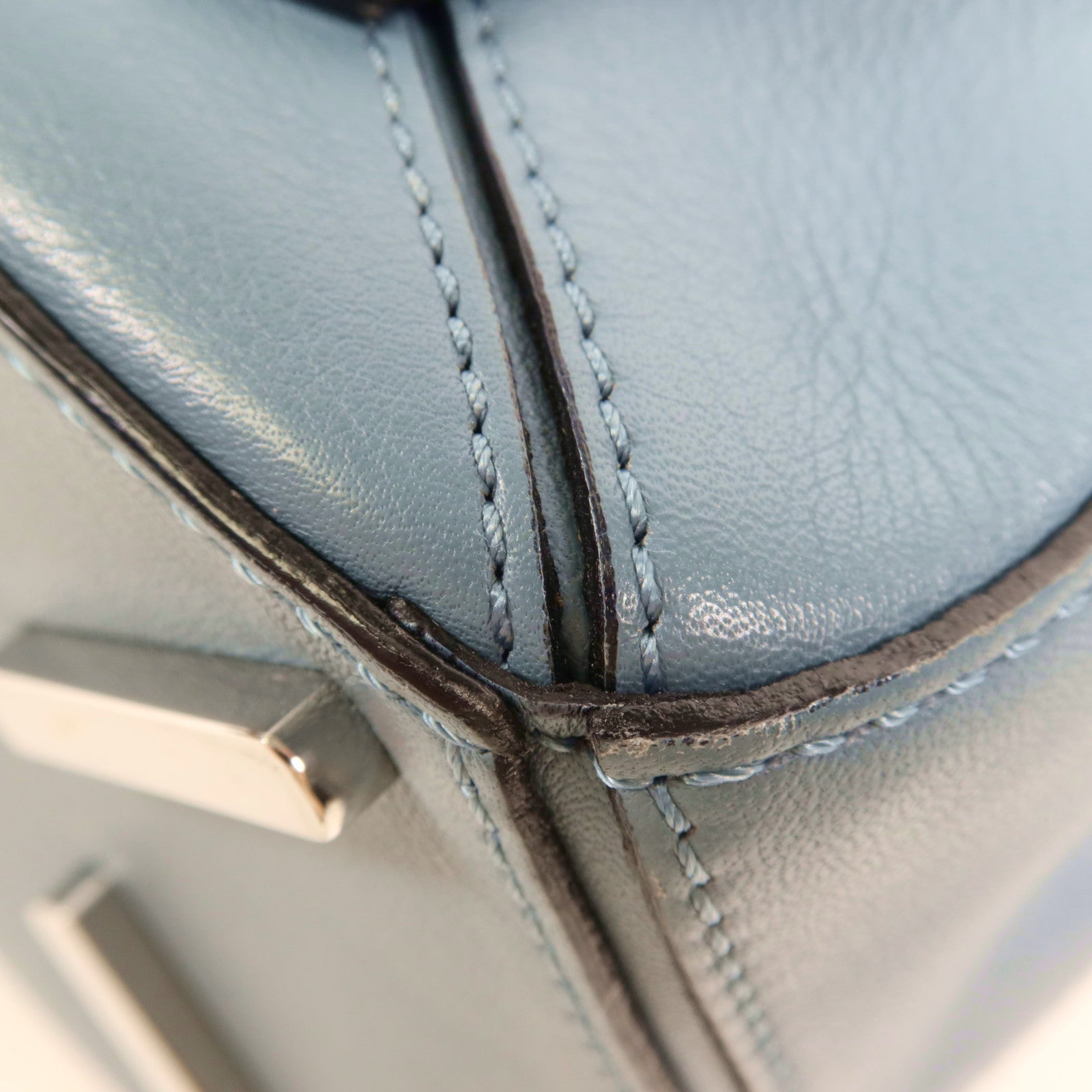 LOEWE 牛皮皮革Puzzle Small銀扣手挽肩背兩用袋