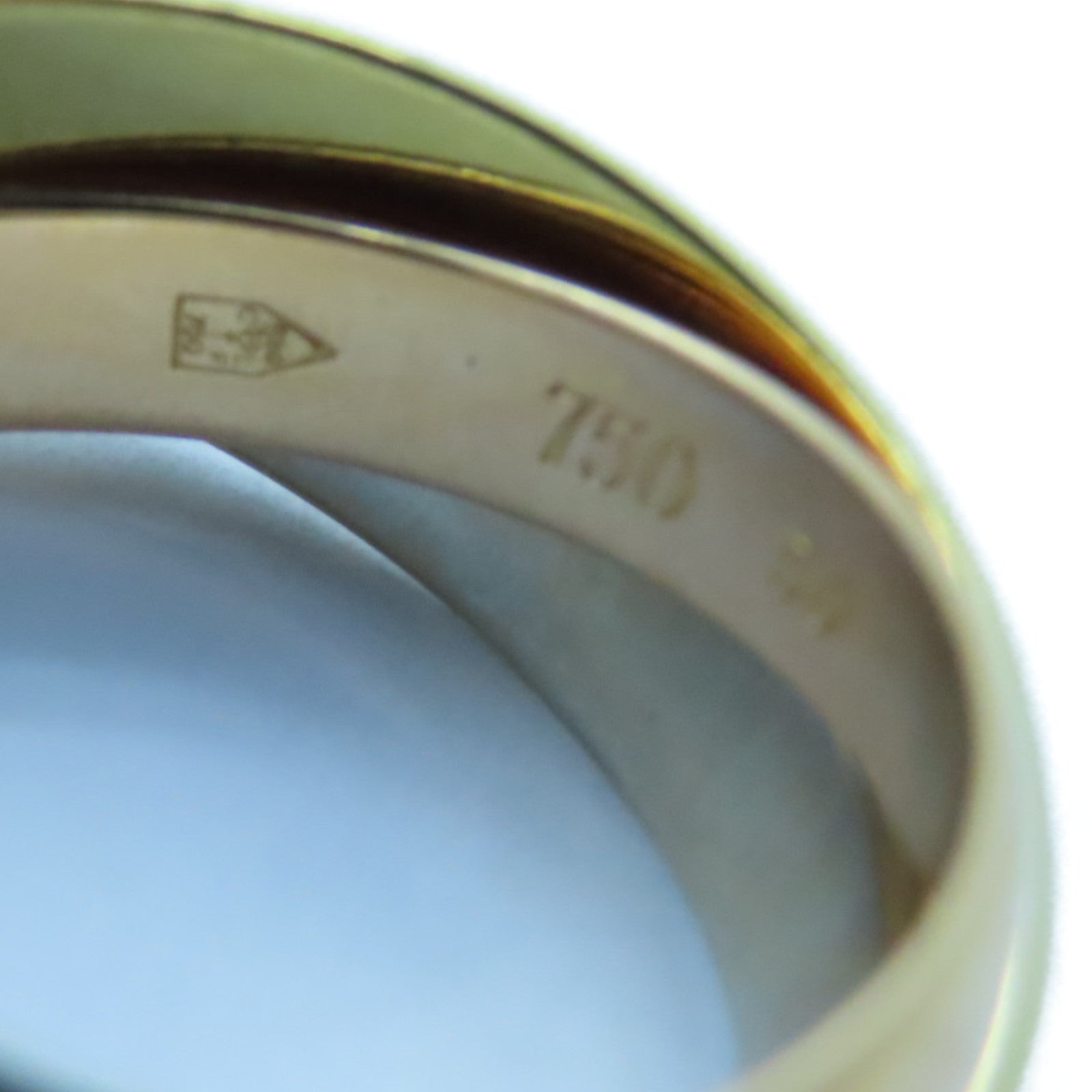 CARTIER 18K黃金/白金/玫瑰金Trinity戒指Cartier#50/US#5.25