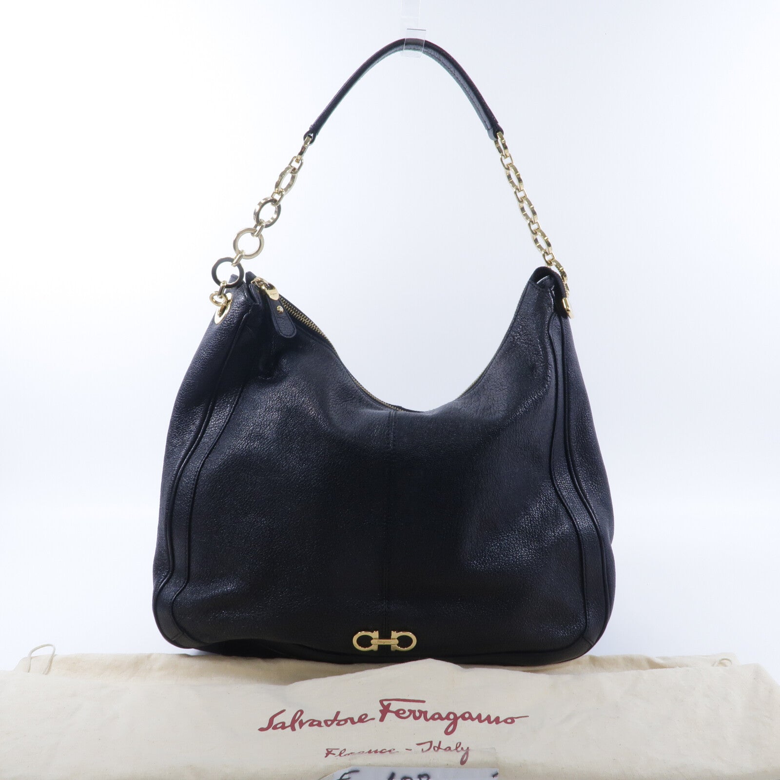 Salvatore Ferragamo 牛皮皮革Shoulder Bag鏈帶肩背袋