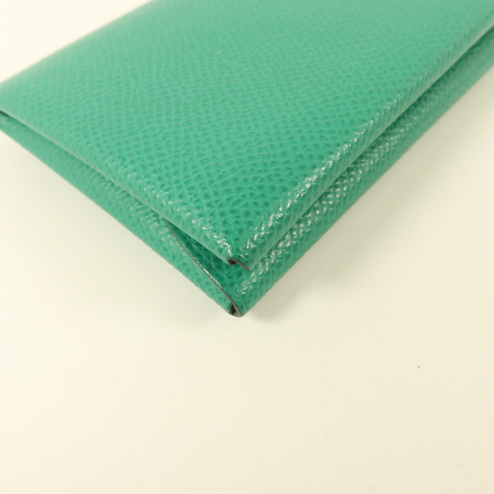 HERMES Epsom皮革Calvi Duo Compact Card Holder卡片套Vert Vertigo