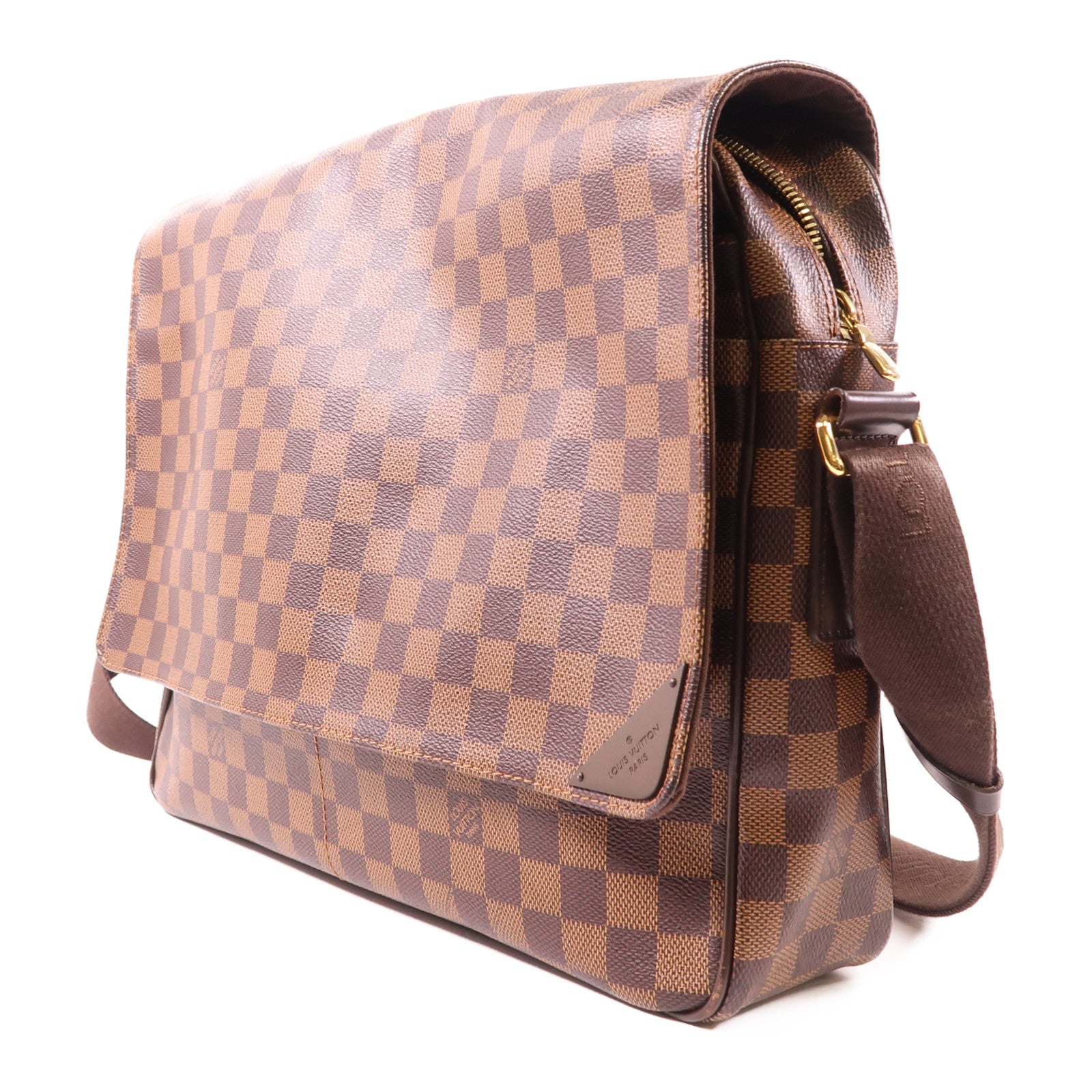 LOUIS VUITTON Damier Shelton GM金扣肩背袋