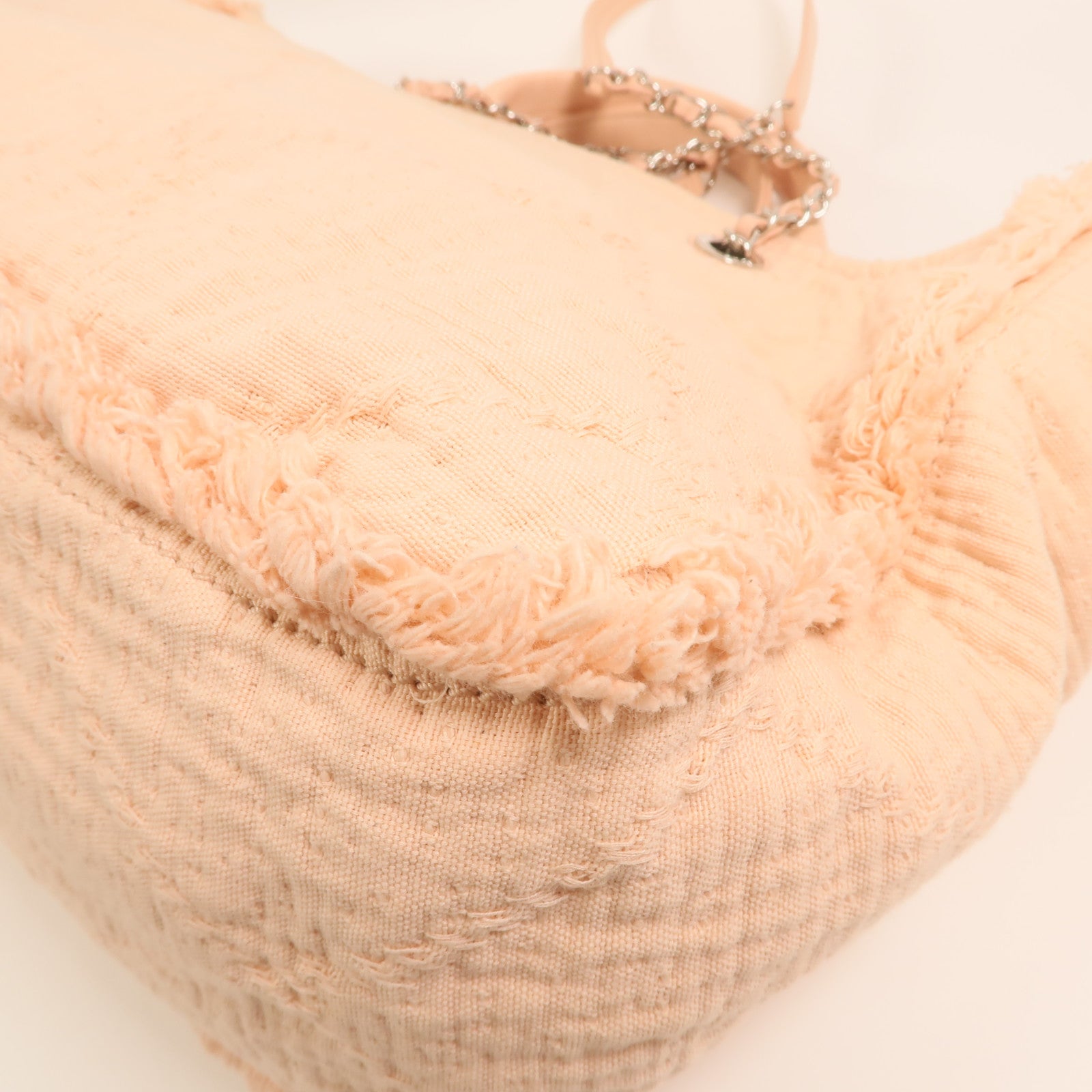 CHANEL 帆布Deauville Tote Bag銀扣手挽肩背兩用袋