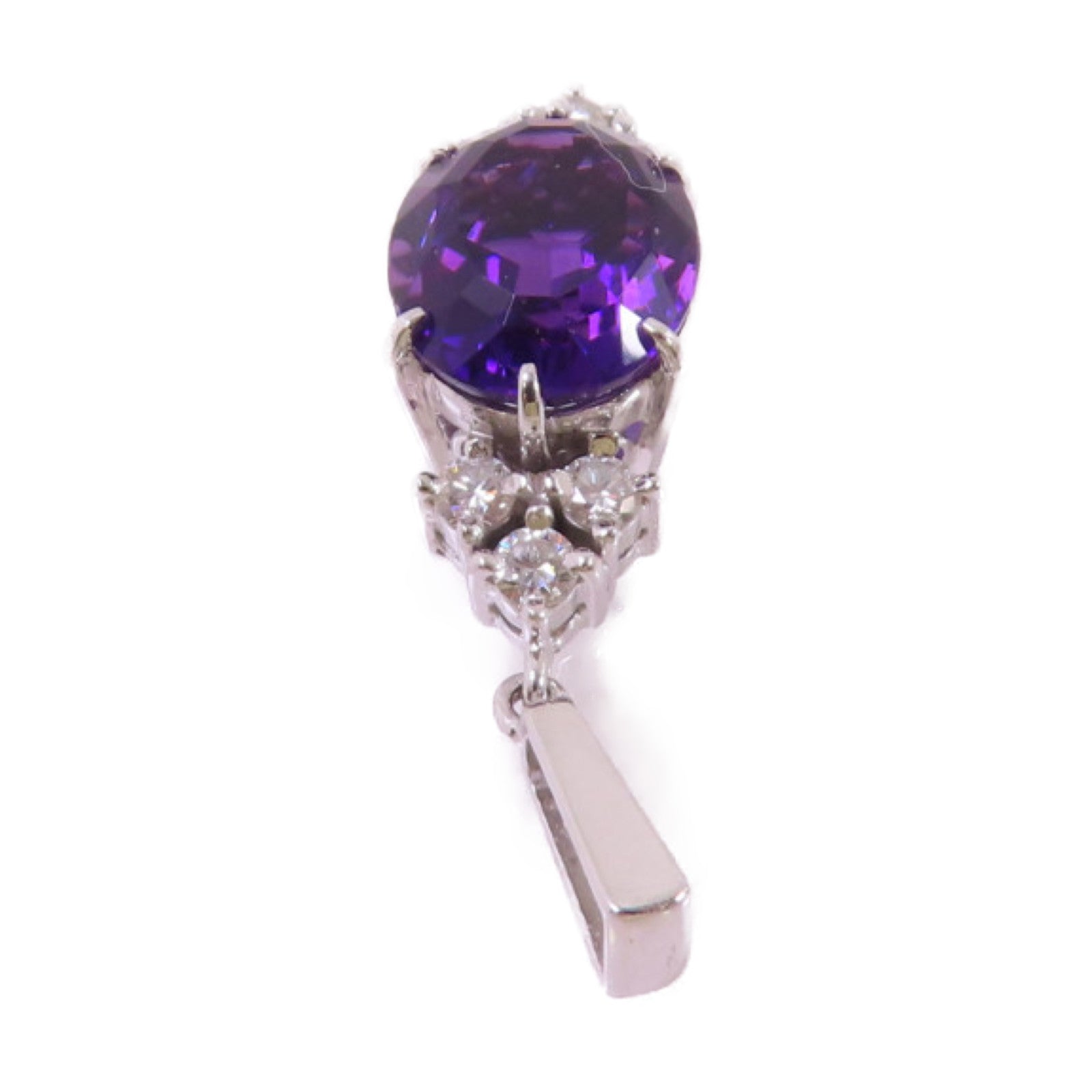 MIKIMOTO 【激減優惠】18K白金/1.78ct紫水晶/0.23ct鑽石Amethyst Diamond Pendant Top吊墜頭扣