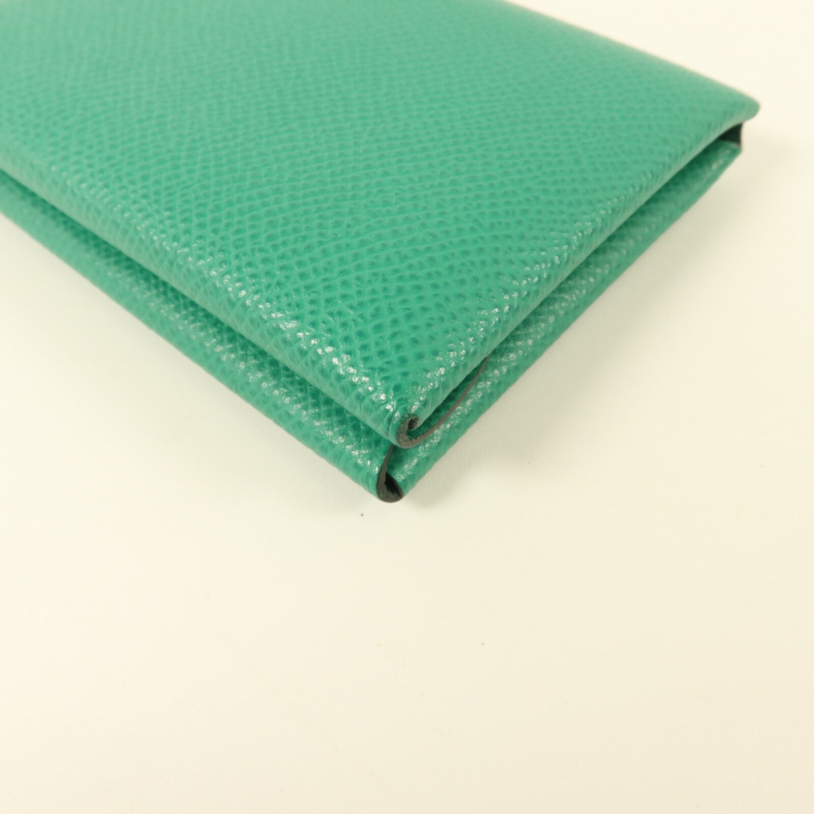 HERMES Epsom皮革Calvi Duo Compact Card Holder卡片套Vert Vertigo
