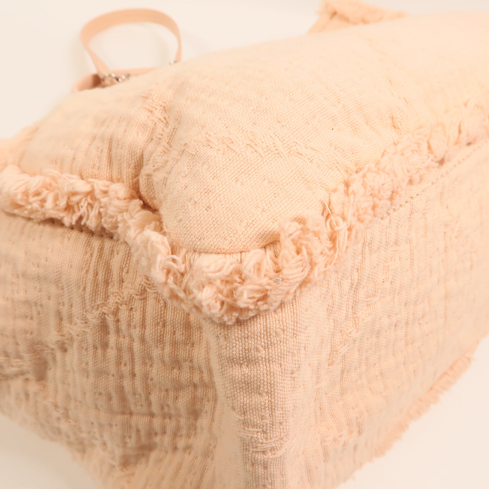 CHANEL 帆布Deauville Tote Bag銀扣手挽肩背兩用袋