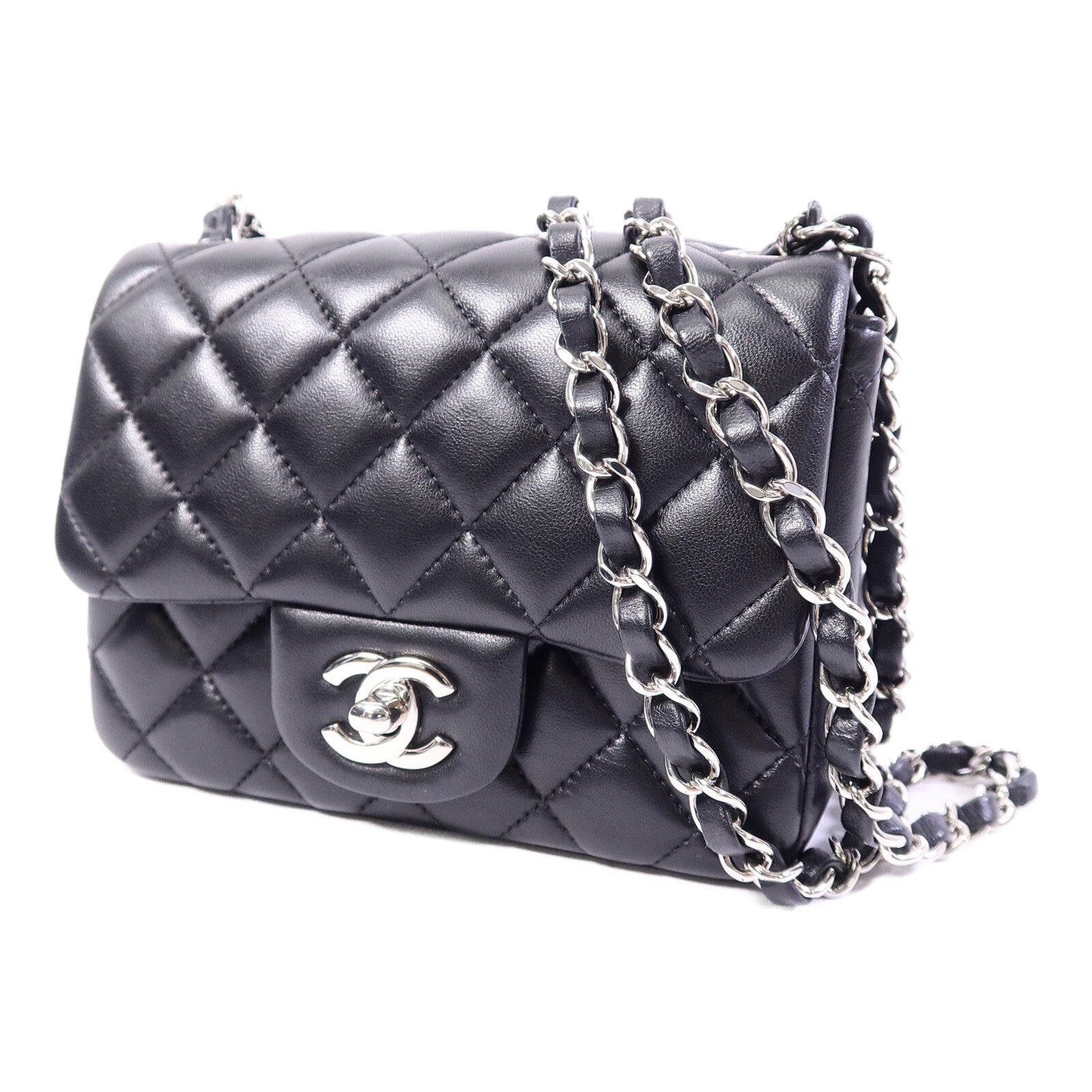CHANEL 羊皮皮革Mini Classic 17鏈帶肩背袋