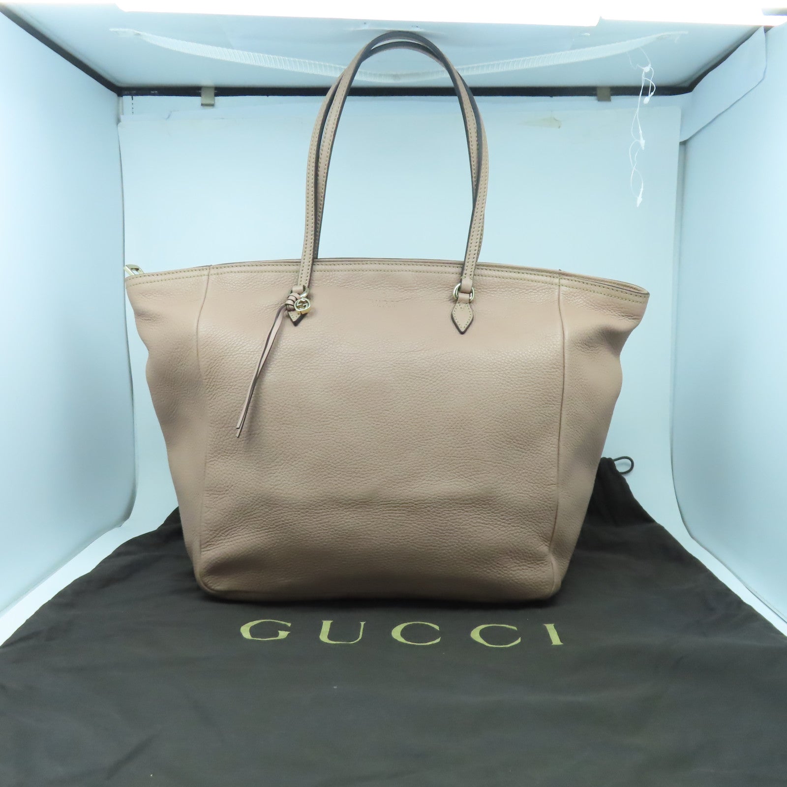 GUCCI 【激減優惠】牛皮皮革Tote Bag金扣肩背袋粉紅色
