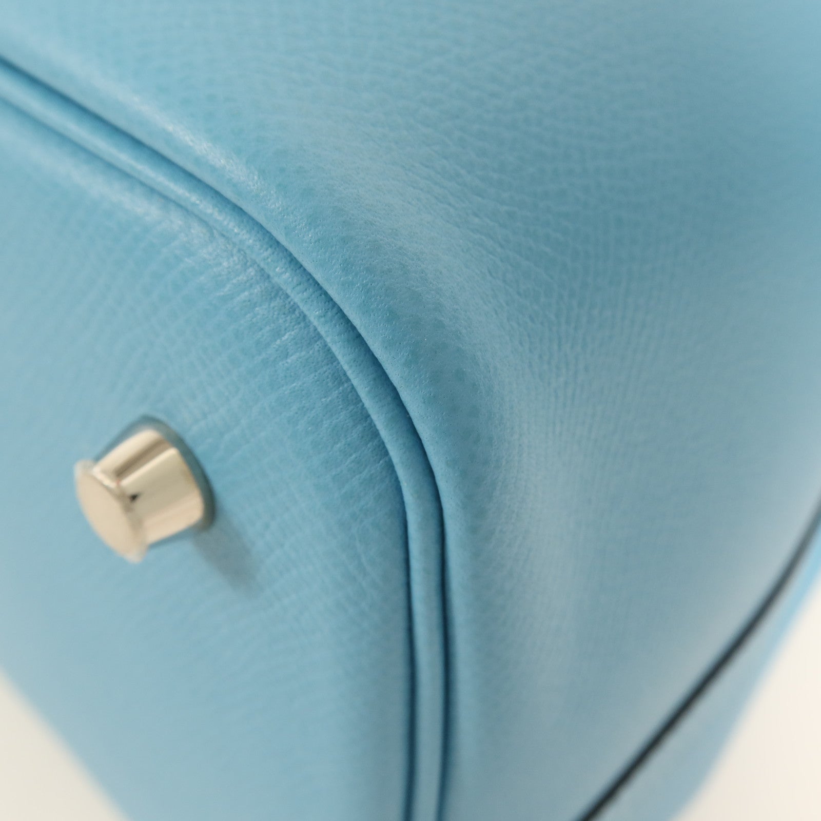 HERMES Epsom皮革Picotin MM銀扣手挽袋P3/Blue De Nord