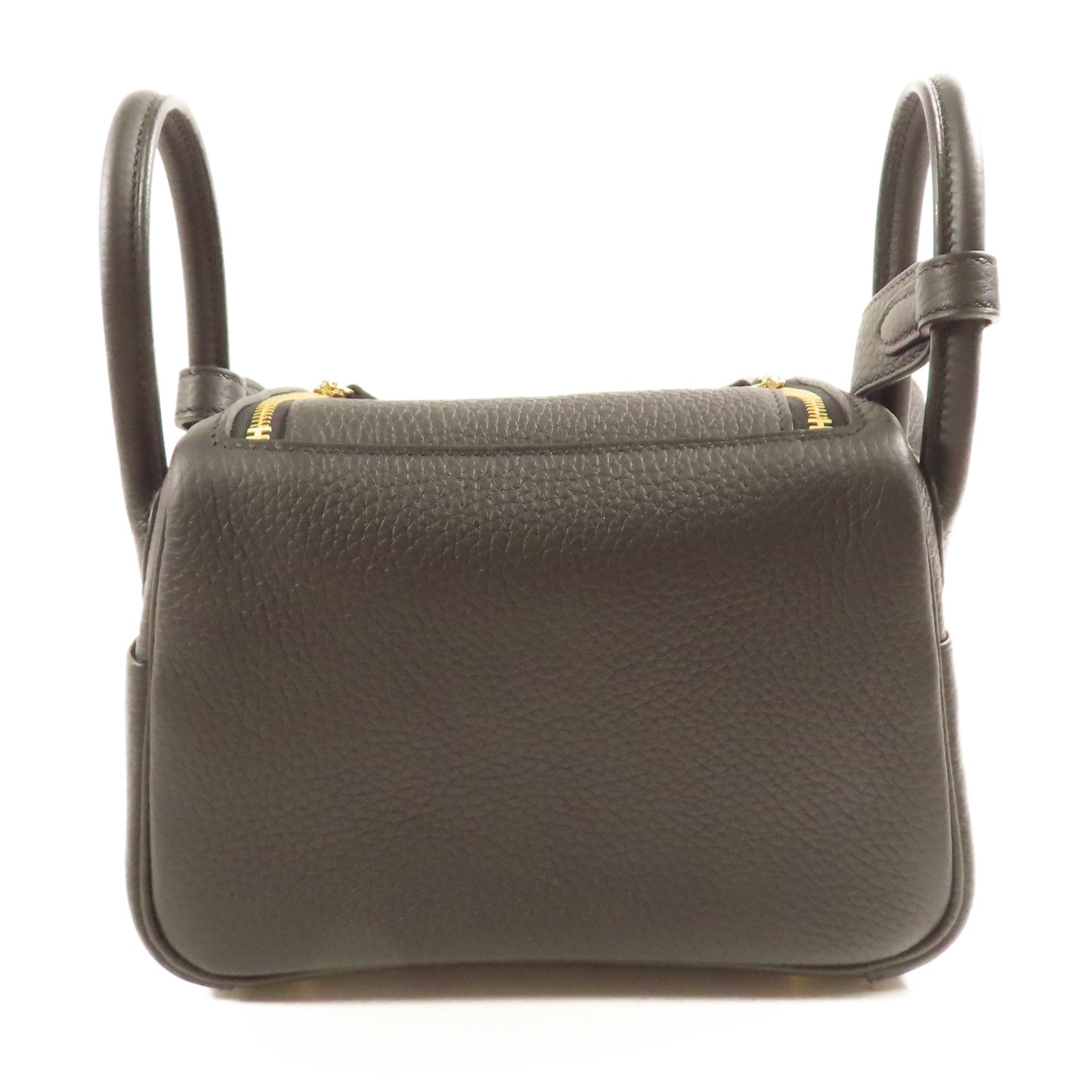 HERMES【激減優惠】 Clemence皮革Mini Lindy金扣手挽肩背兩用袋Noir